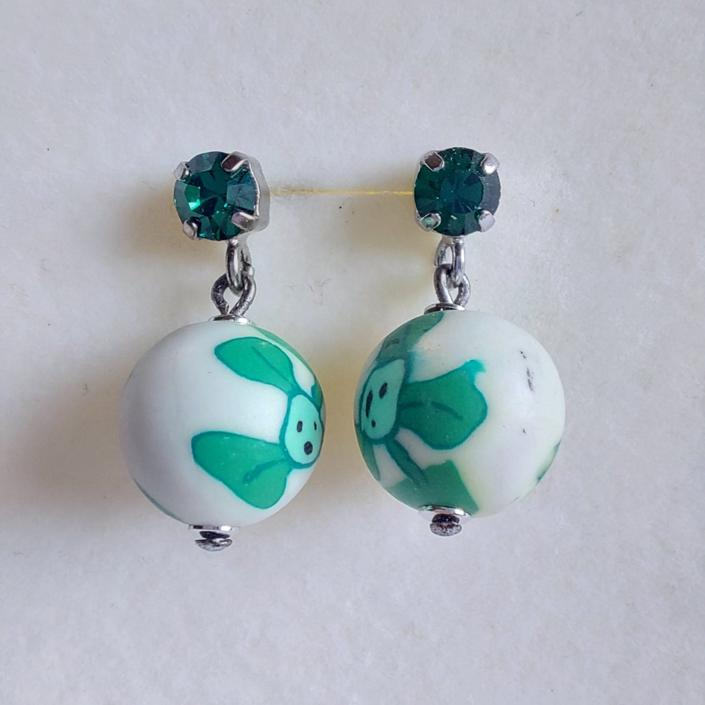 3507 Vintage-Ohrringe mit Swarovski Kristallen 25mm