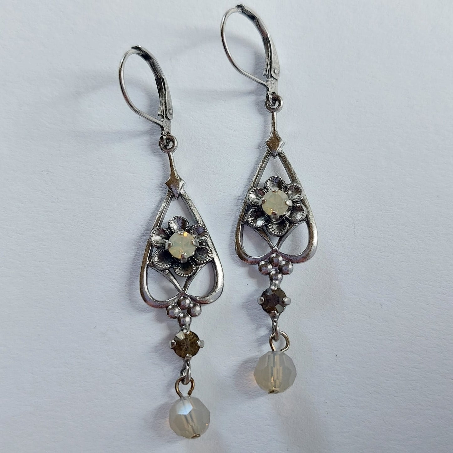 3570 Vintage Ohrringe mit Swarovski Kristallen 55mm