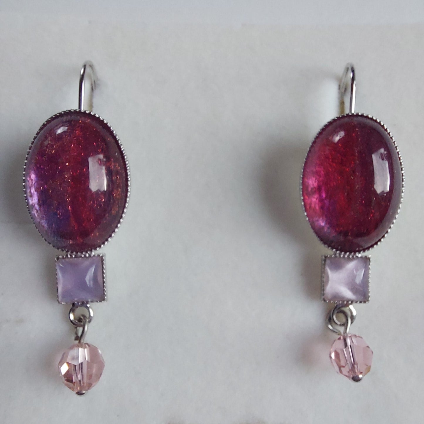 3598 Vintage Ohrringe mit Swarovski Kristallen 45mm