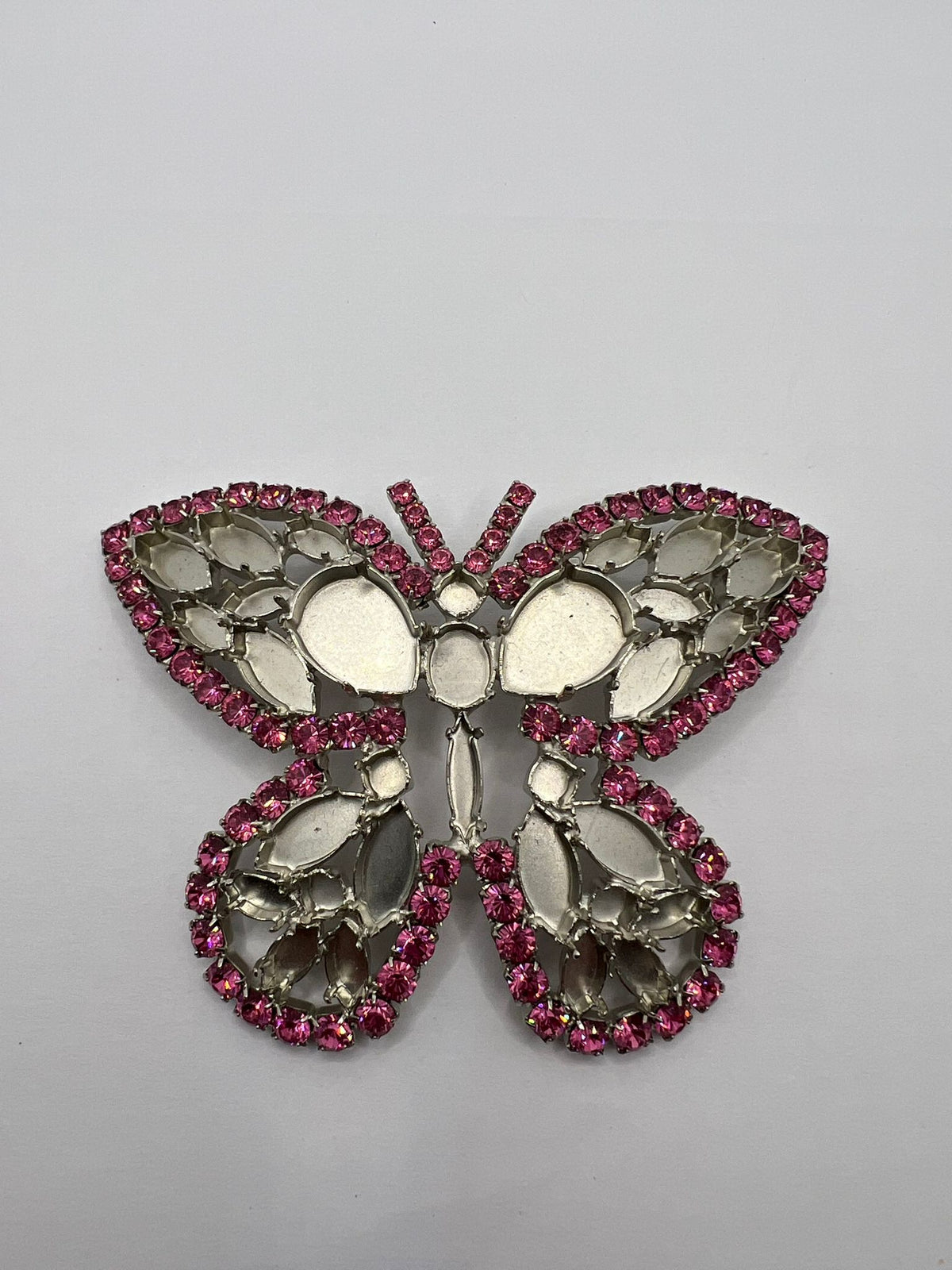 8918 Vintage halb gefüllt Rhodium Brosche zur Komplettierung mit Swarovski Kristallen füllen 90mm