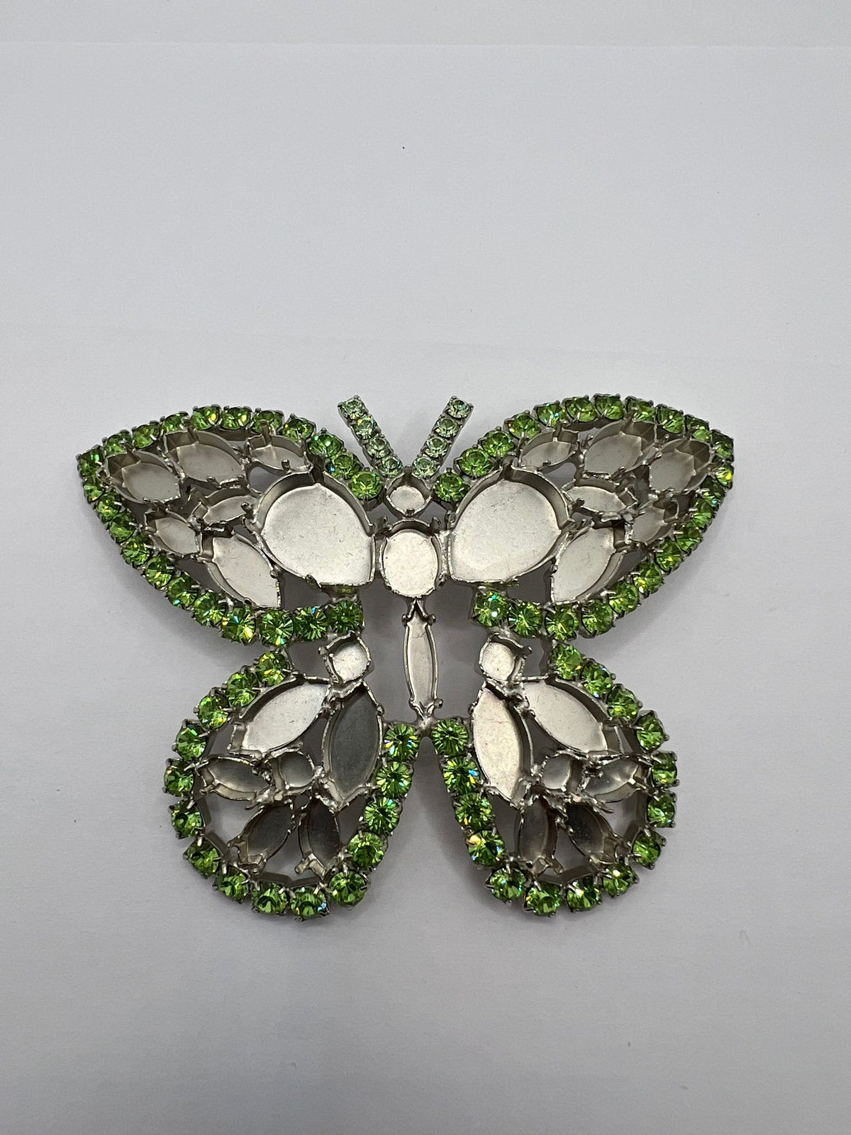 8917 Vintage halb gefüllt Rhodium Brosche zur Komplettierung mit Swarovski Kristallen füllen 90mm
