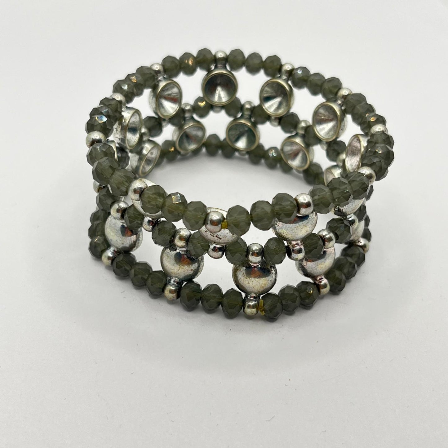 7063 Vintage Swarovski Kristallen Stretcharmband 18cm