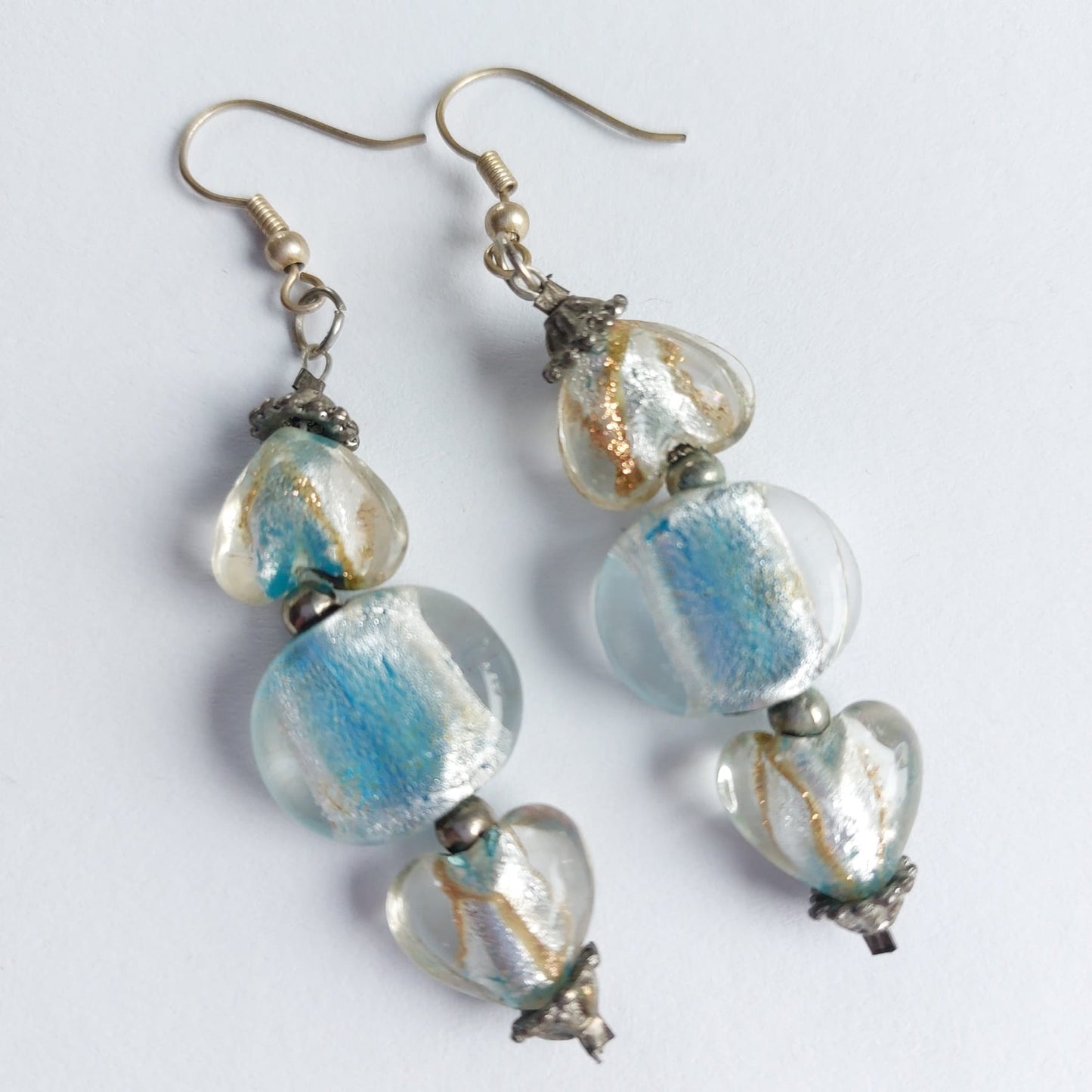 3711 Vintage Ohrringe mit Swarovski Perlen 55mm