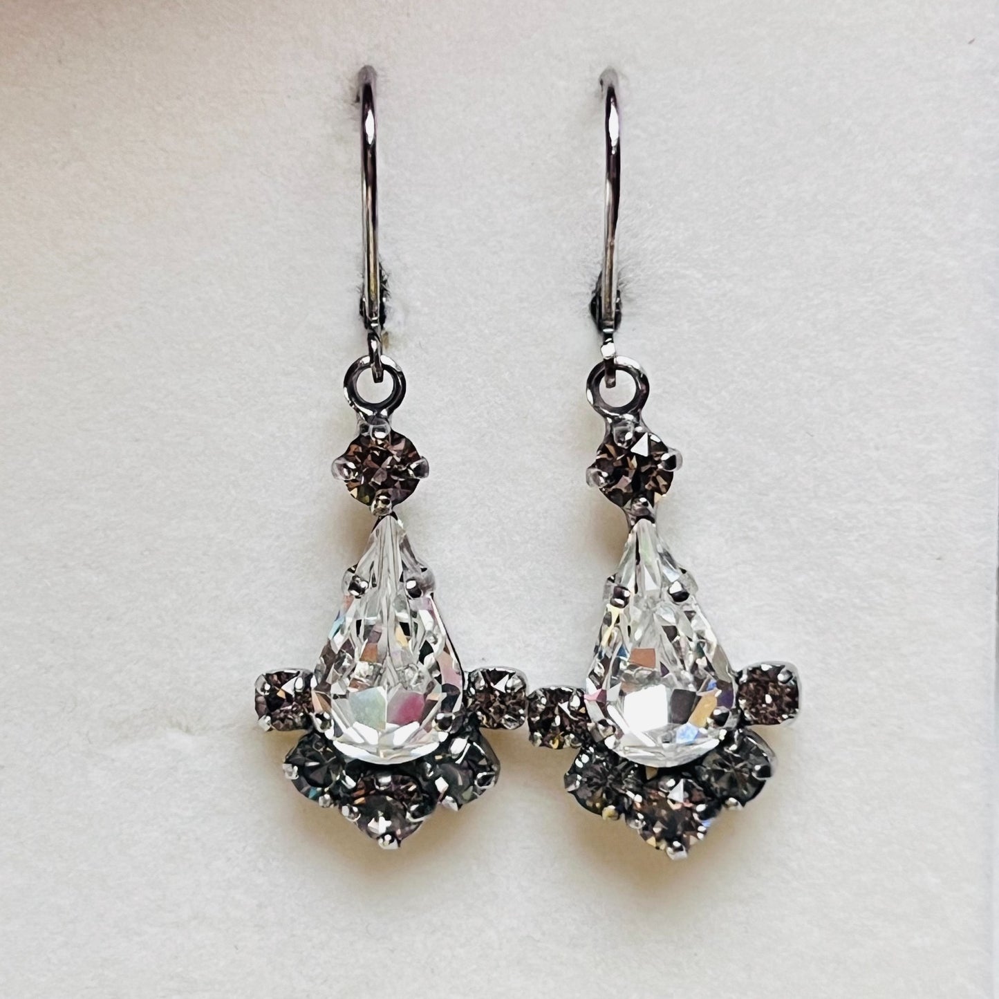 3947 Vintage Earring mit Swarovski Crystals 42mm