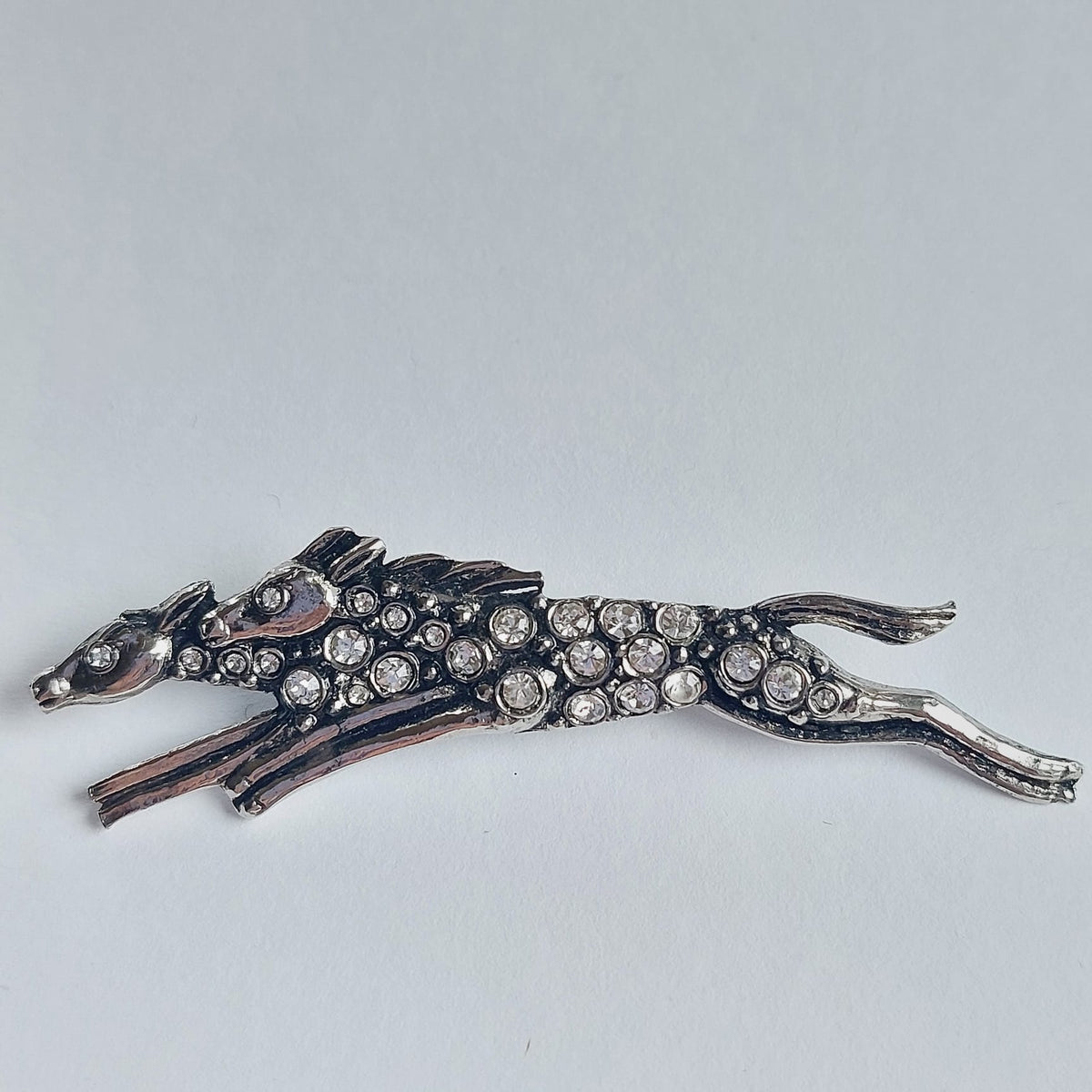 8063 Vintage Brosche mit Swarovski-Kristallen 75x17mm