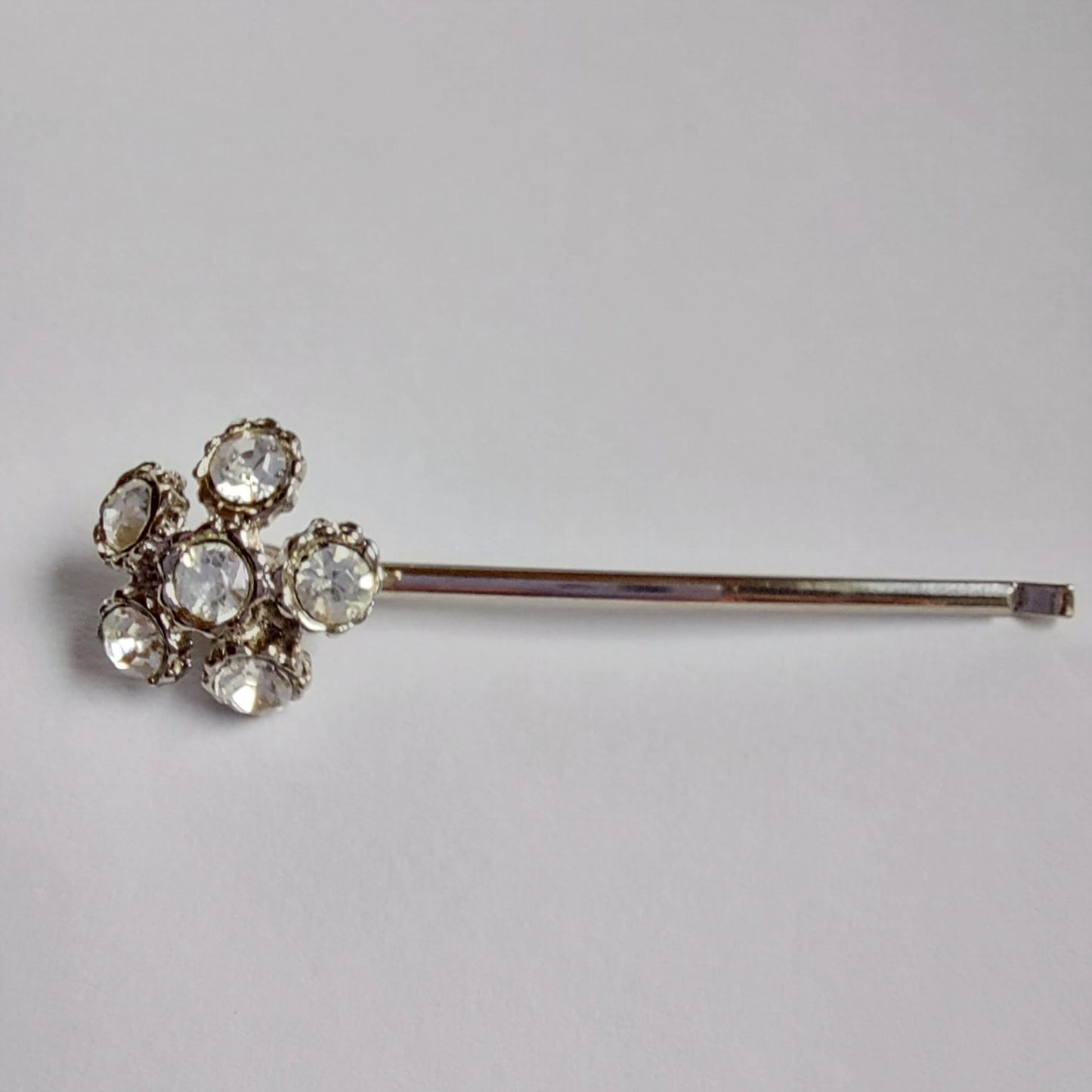 5019 Vintage Haarnadel mit Swarovski Kristallen 48mm