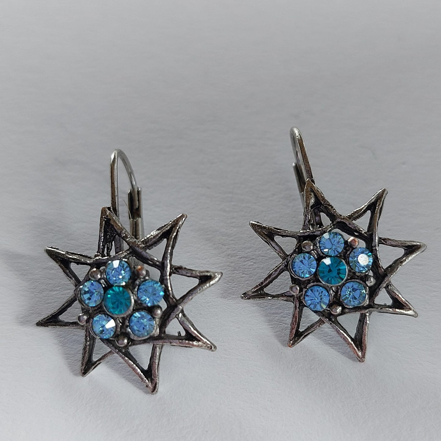 3553 Vintage Ohrringe mit Swarovski Kristallen 25mm