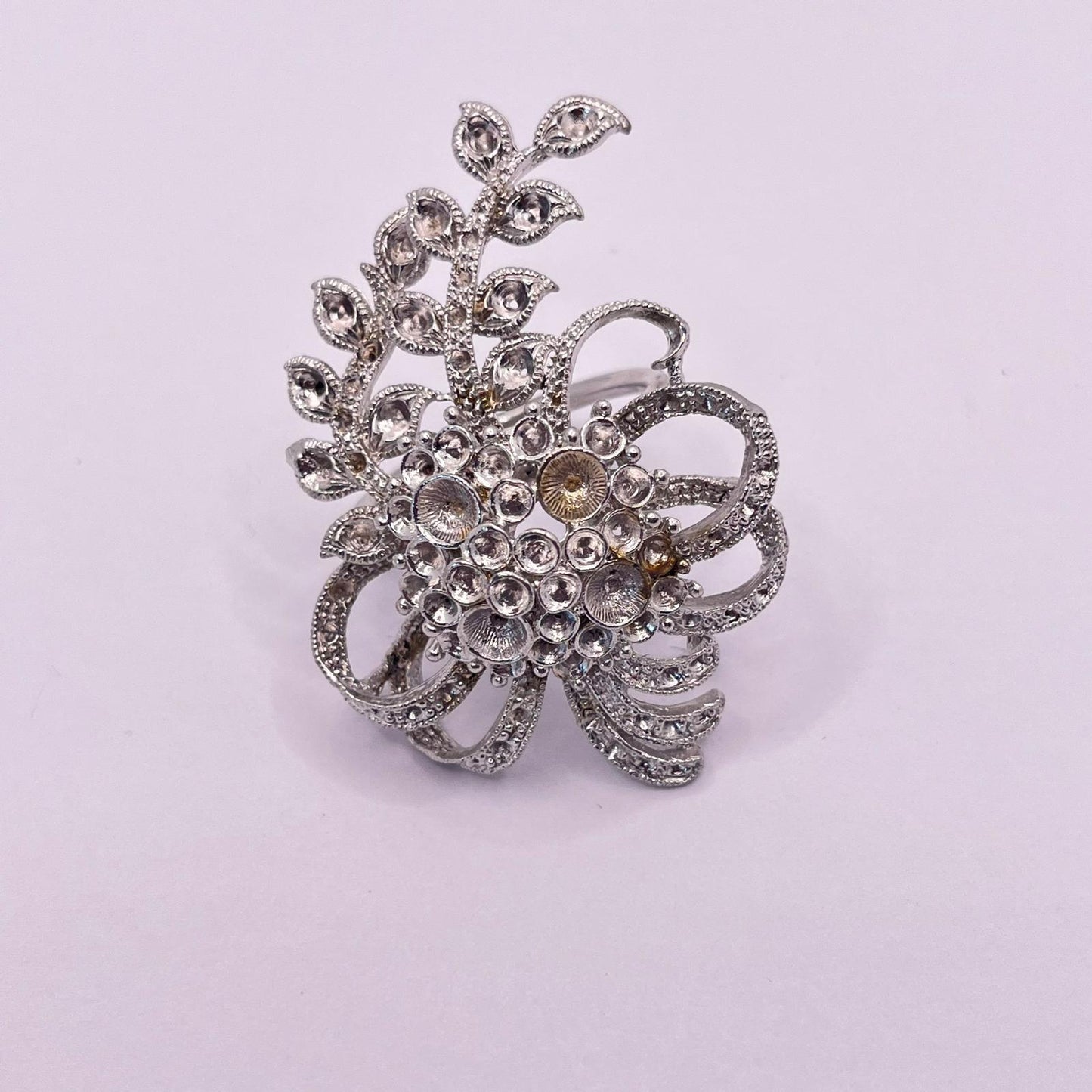 2511 Vintage leerer Schalhalter zum Befüllen mit Swarovski Kristallen 60mm