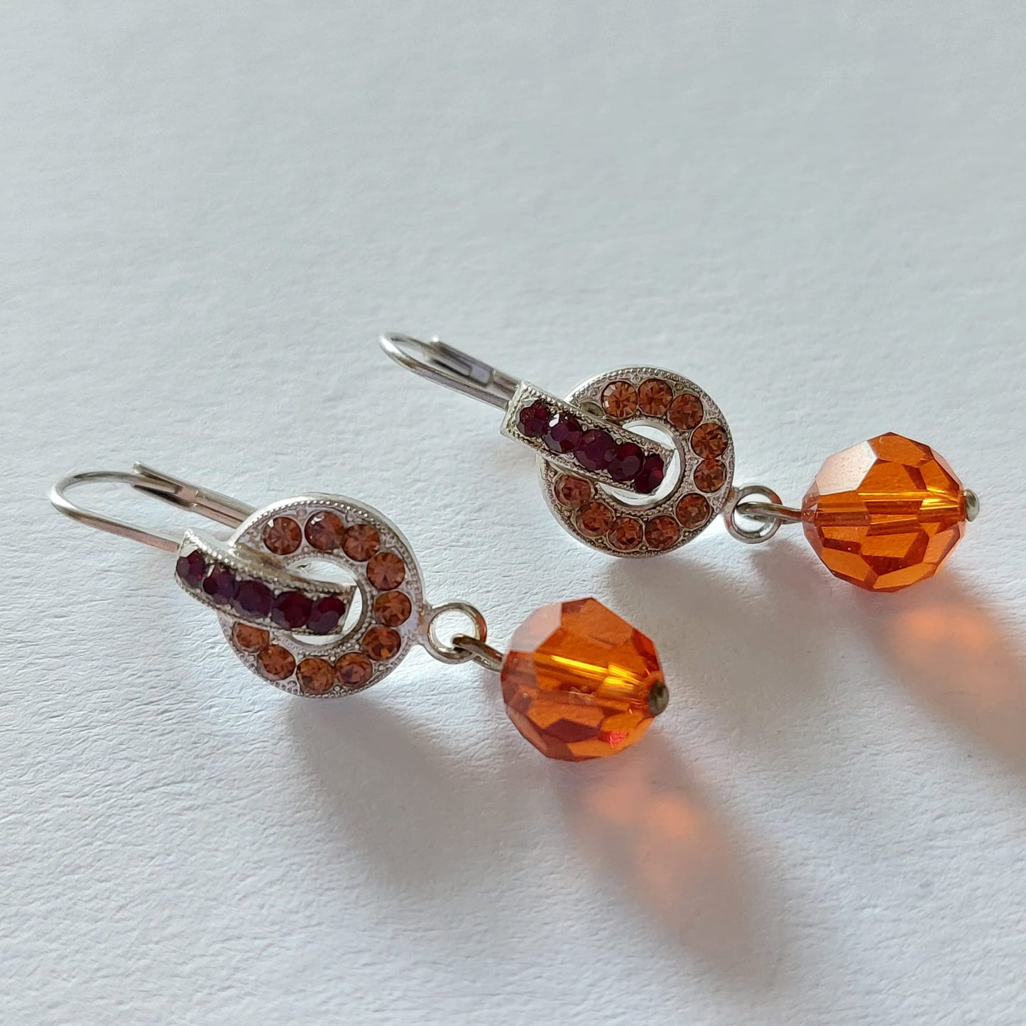 3334 Vintage-Ohrringe mit Swarovski Kristallen 35mm