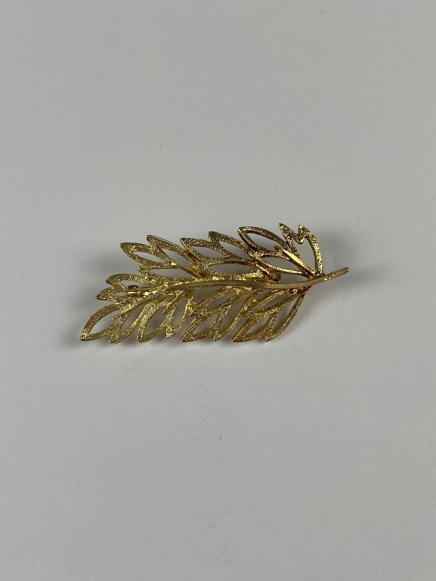 8321 Vintage Blatt Brosche 48x22mm