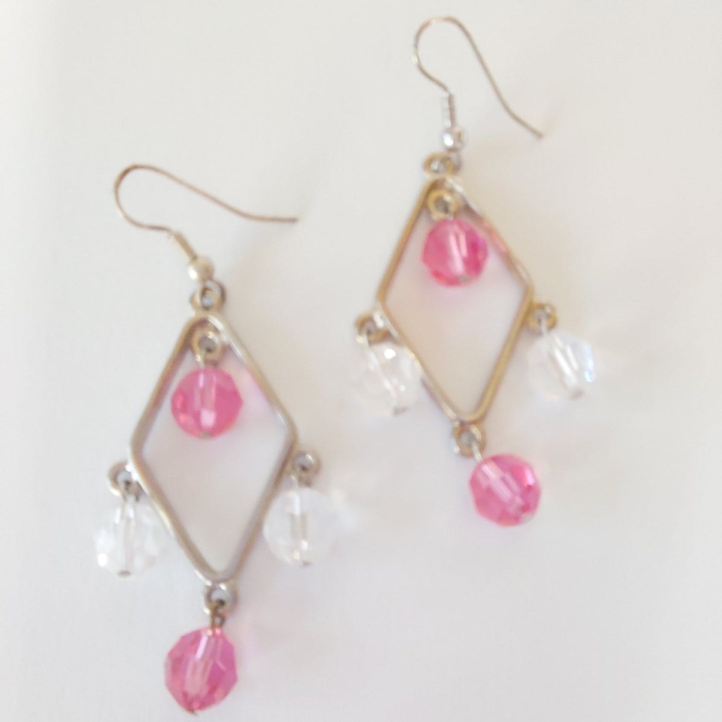 3443 Vintage-Ohrringe mit Swarovski Beads 64mm