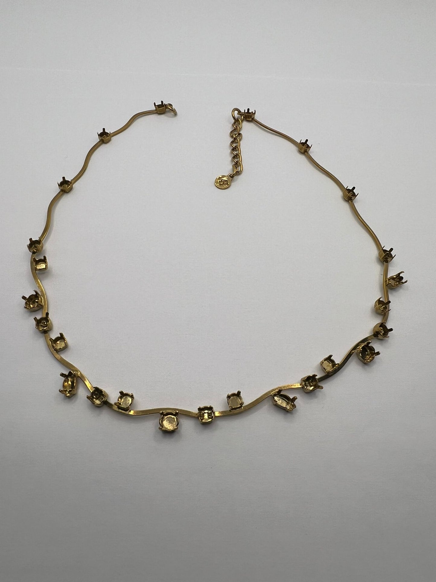 6389 Vintage Leerer DIY Collier zum Befüllen mit Swarovski Kristallen 38cm