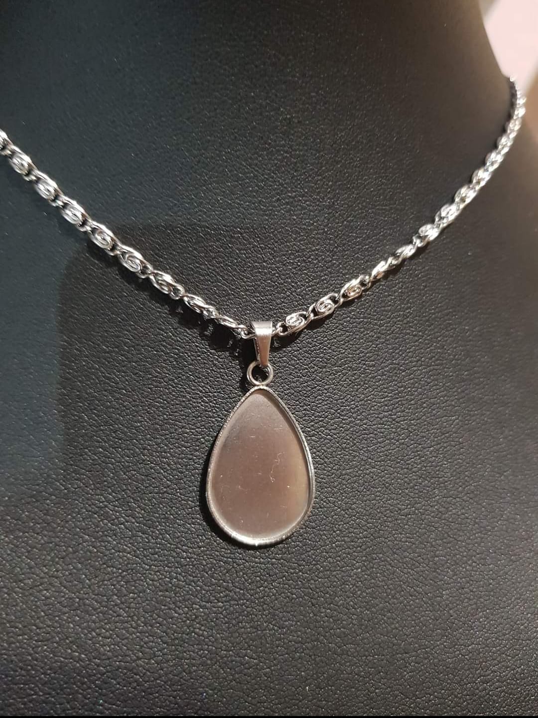 Anhänger Edelstahl Drops 25x15mm