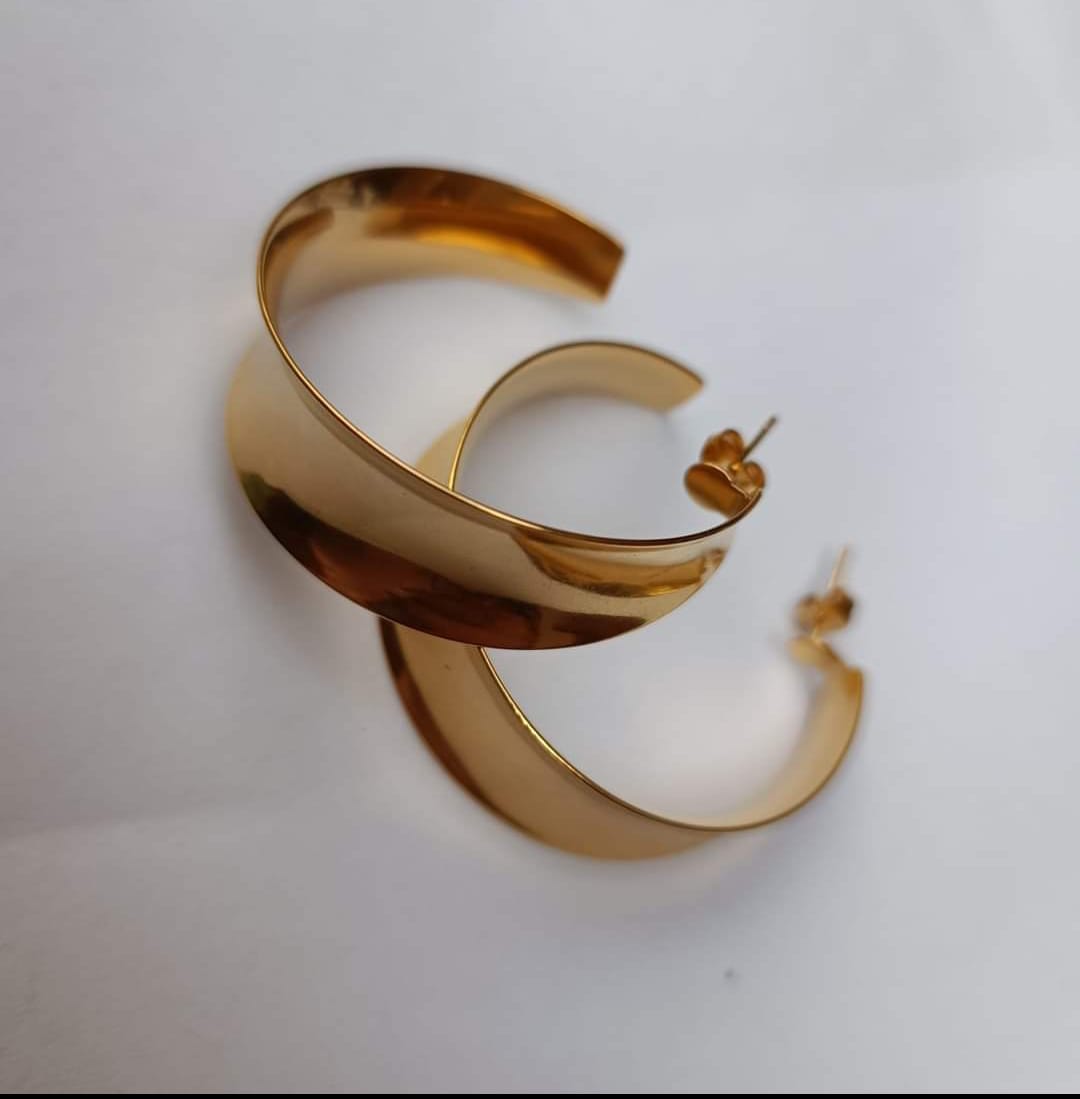 Ohrringe Edelstahl Gold 40mm