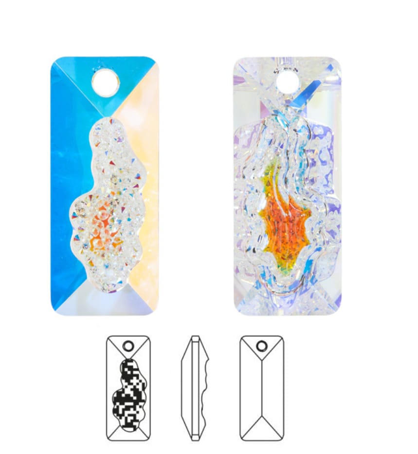 Swarovski® Anhänger Growing Crystal Rectangle Aurore Boreale 26mm