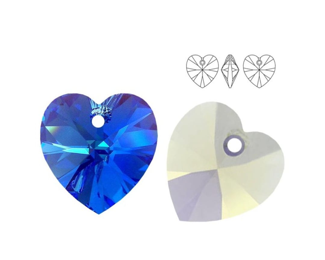 Swarovski® Anhänger Heart Sapphire Aurora 14mm