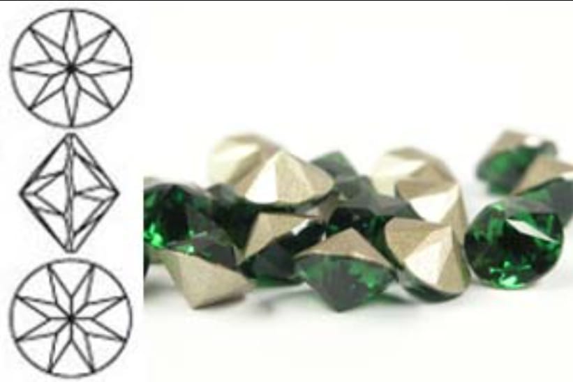 Swarovski® Pointed Chaton Dark Moss Green SS39