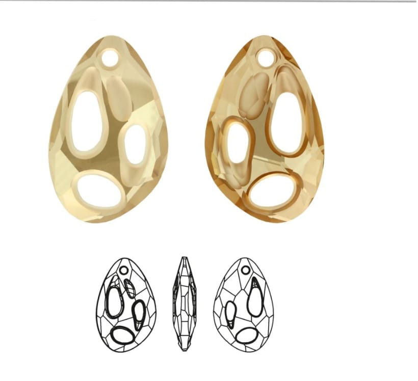 Swarovski® Anhänger Radiolarian Golden Shadow 34mm