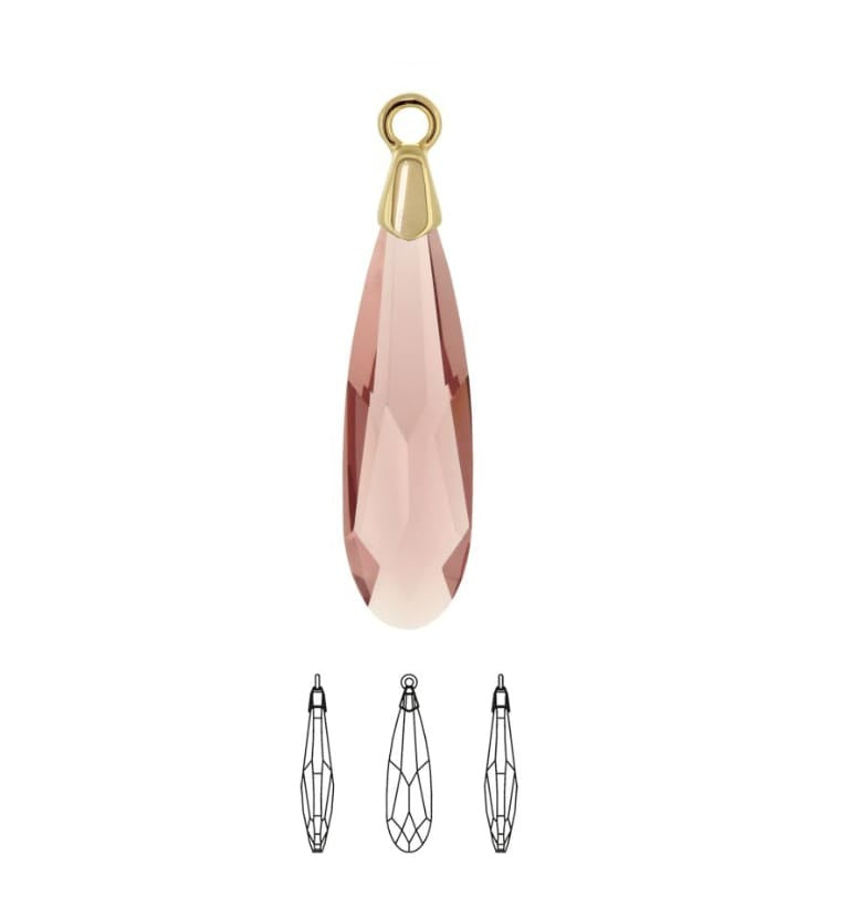 Swarovski® Anhänger Raindrop Blush Rose/Gold 23mm