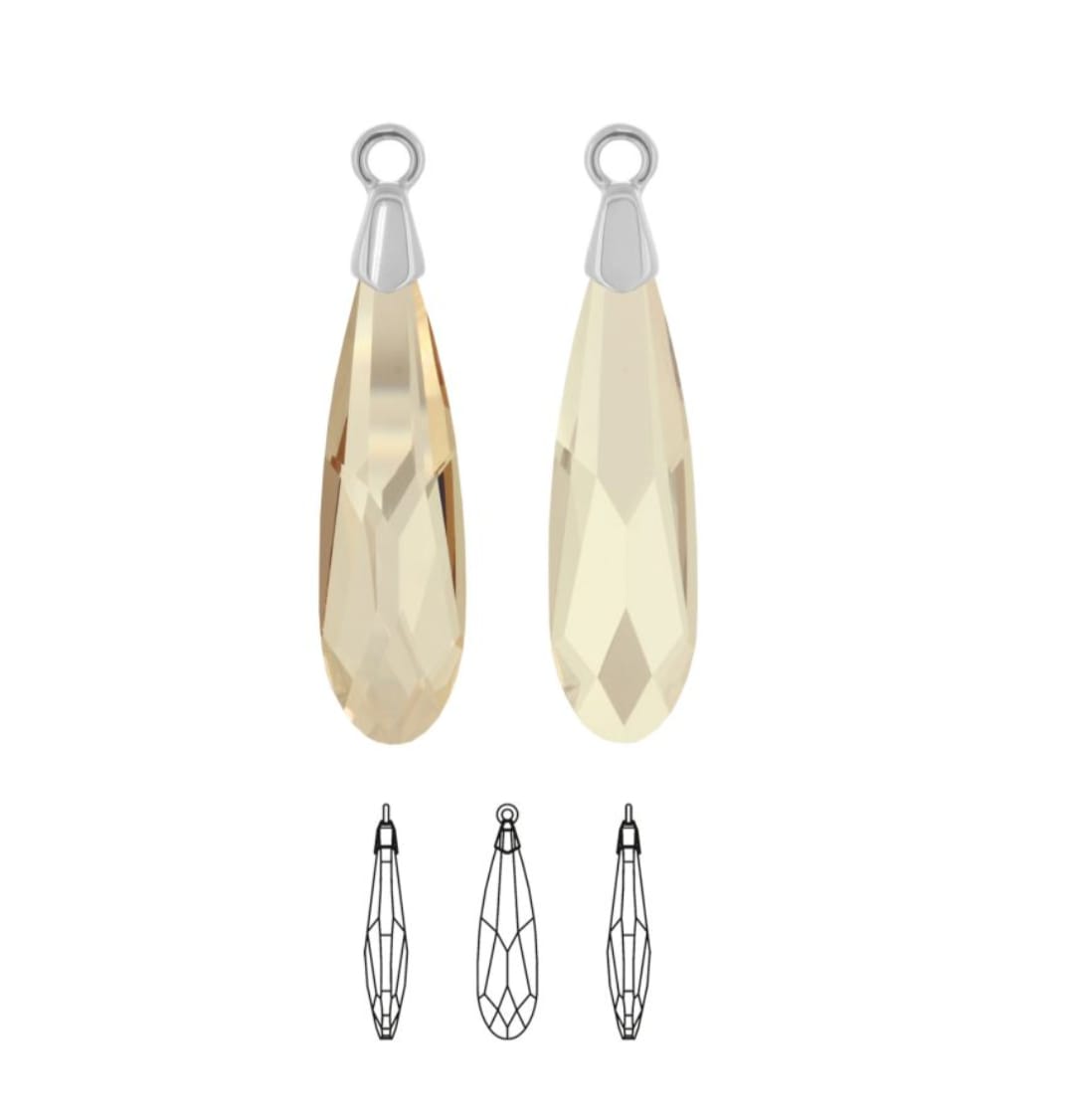 Swarovski® Anhänger Raindrop Golden Shadow/Rhodium 33mm