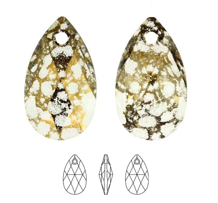 Swarovski® Anhänger Pear Cut Gold Patina 28mm