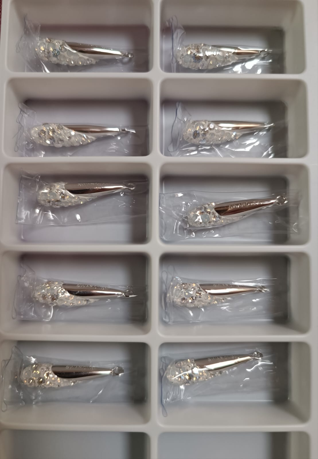 Swarovski® Pavé Anhänger Drop White Opal/Silver 20mm