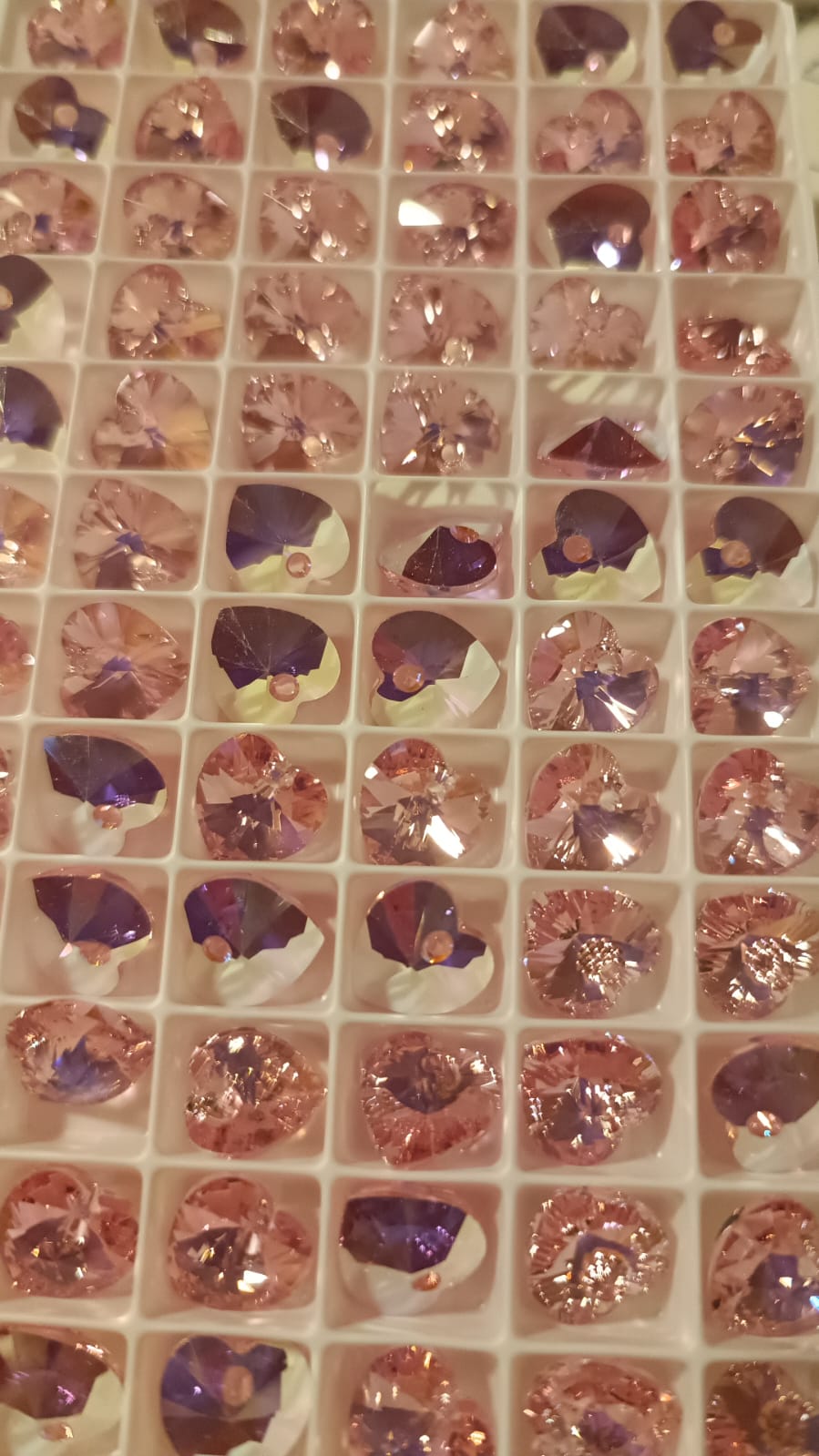 Swarovski® Anhänger Xilion Heart Light Rose Aurore Boreale 10.3x10mm