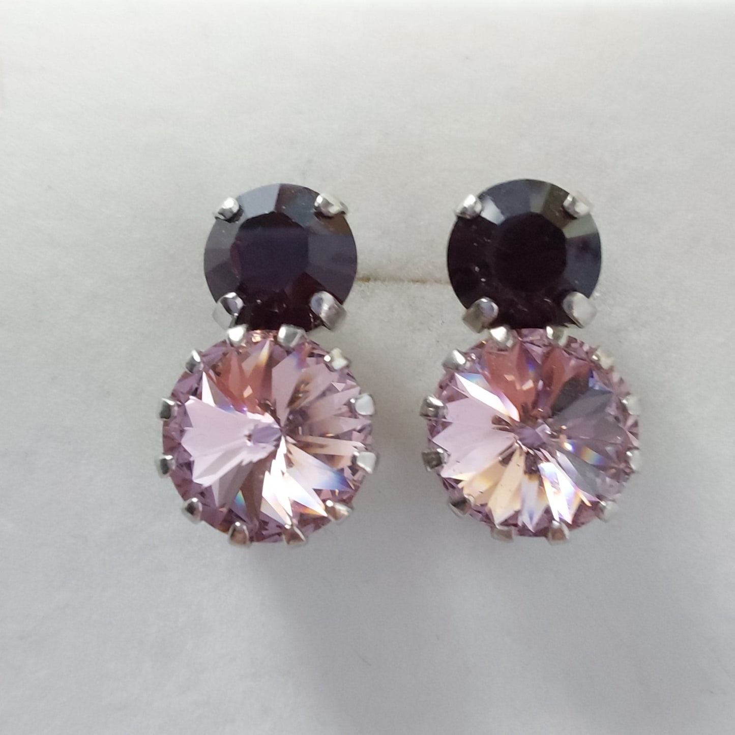 3452 Vintage-Ohrringe mit Swarovski Kristallen 18mm