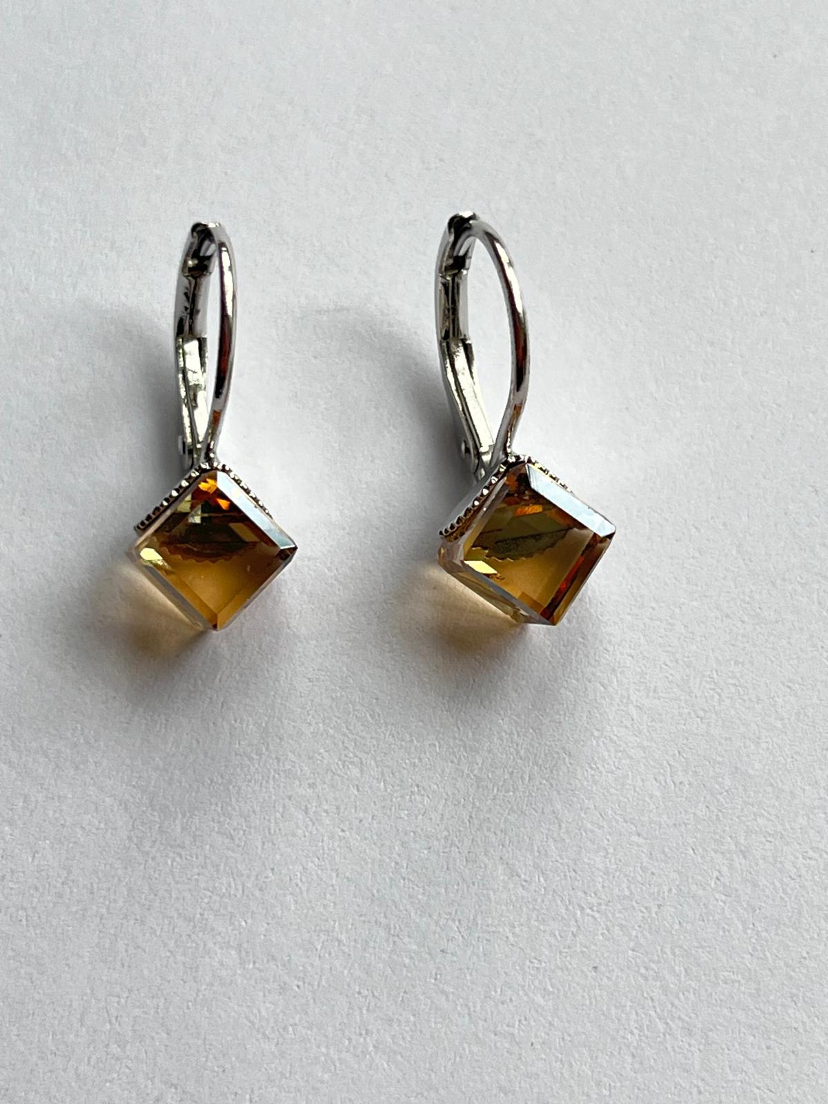 3054 Vintage Swarovski Kristallen Ohrhänger Karamell 6mm