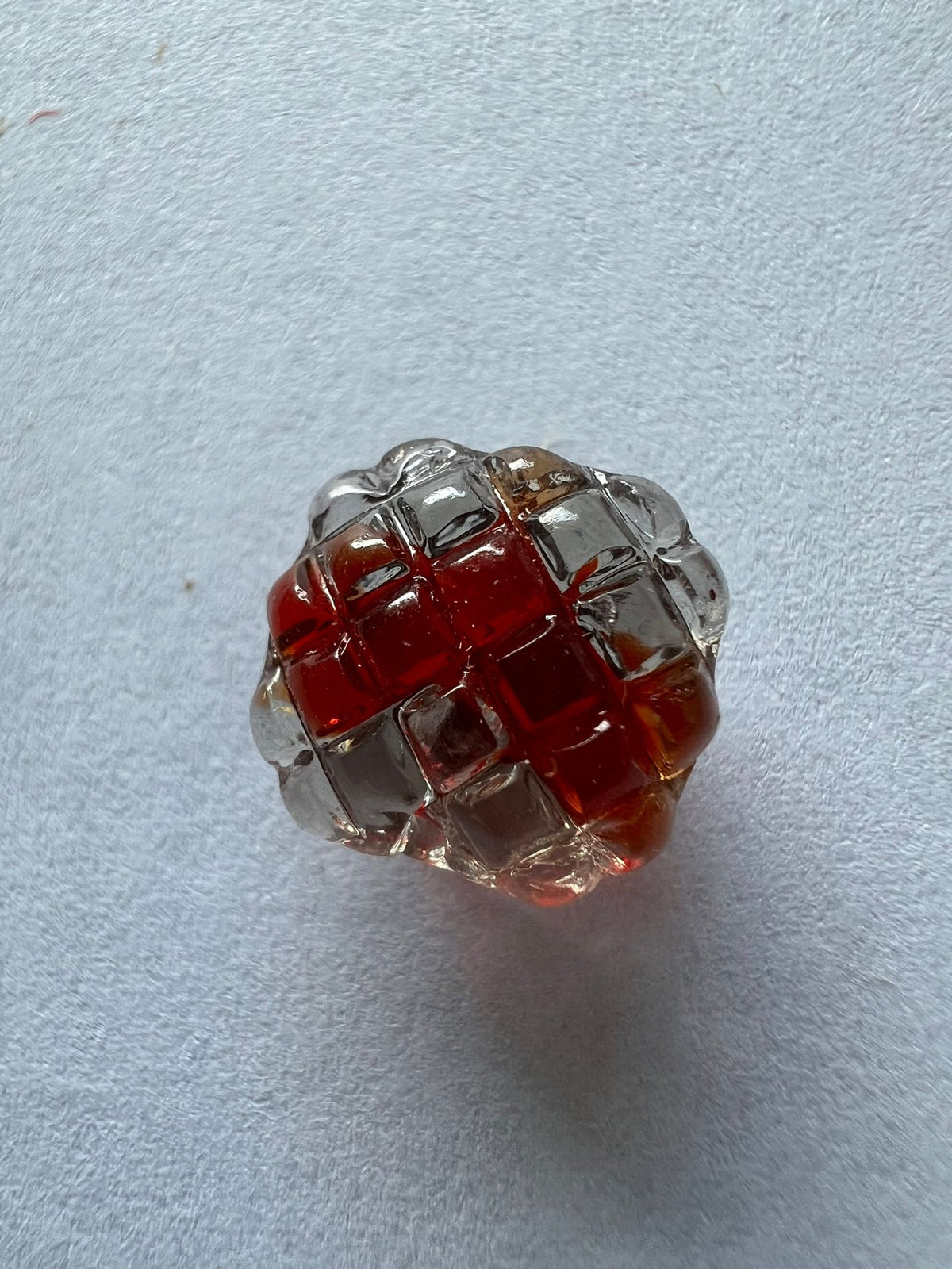 5719 Vintage Acryl Perlen Klar Rot 10mm
