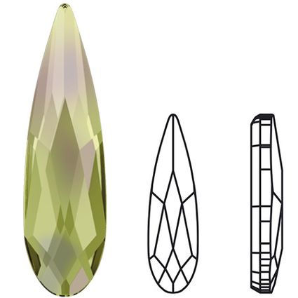Swarovski® Flatback Hotfix Raindrop Luminous Green 14x3.9mm