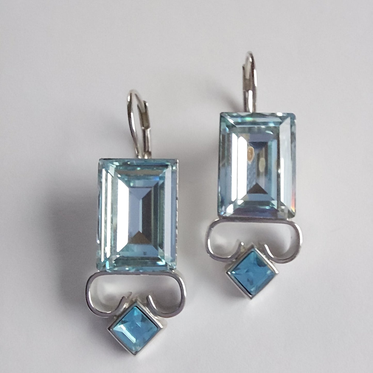 3258 Vintage-Ohrringe mit Swarovski Kristallen 35mm