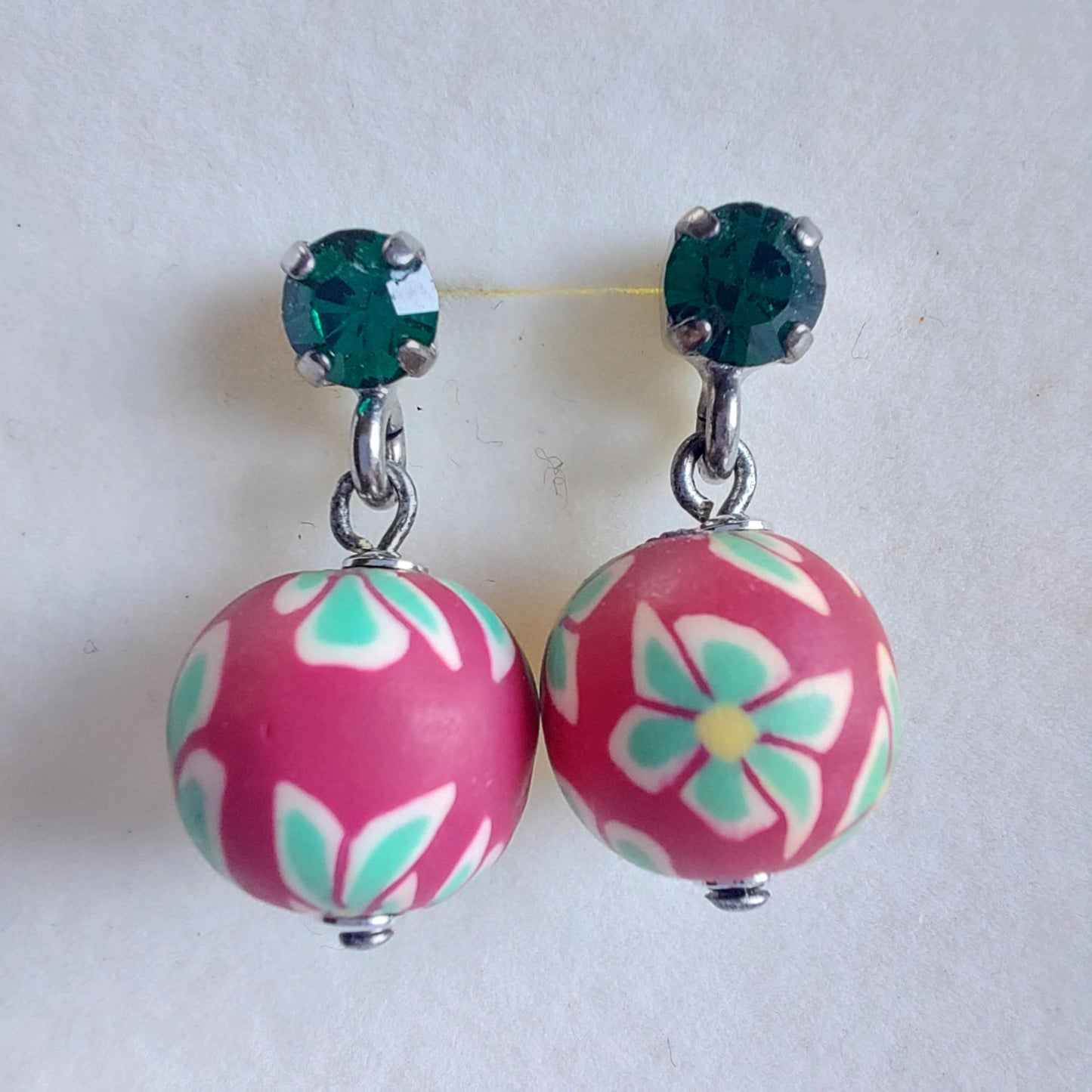 3510 Vintage-Ohrringe mit Swarovski Kristallen 25mm