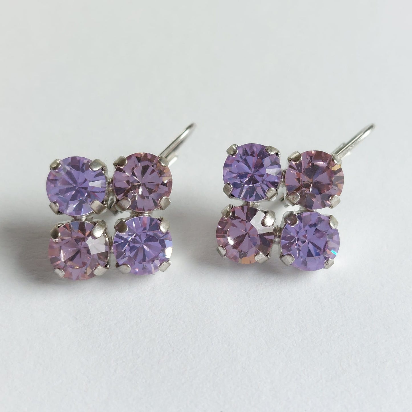 3616 Vintage Ohrringe mit Swarovski Kristallen 25mm