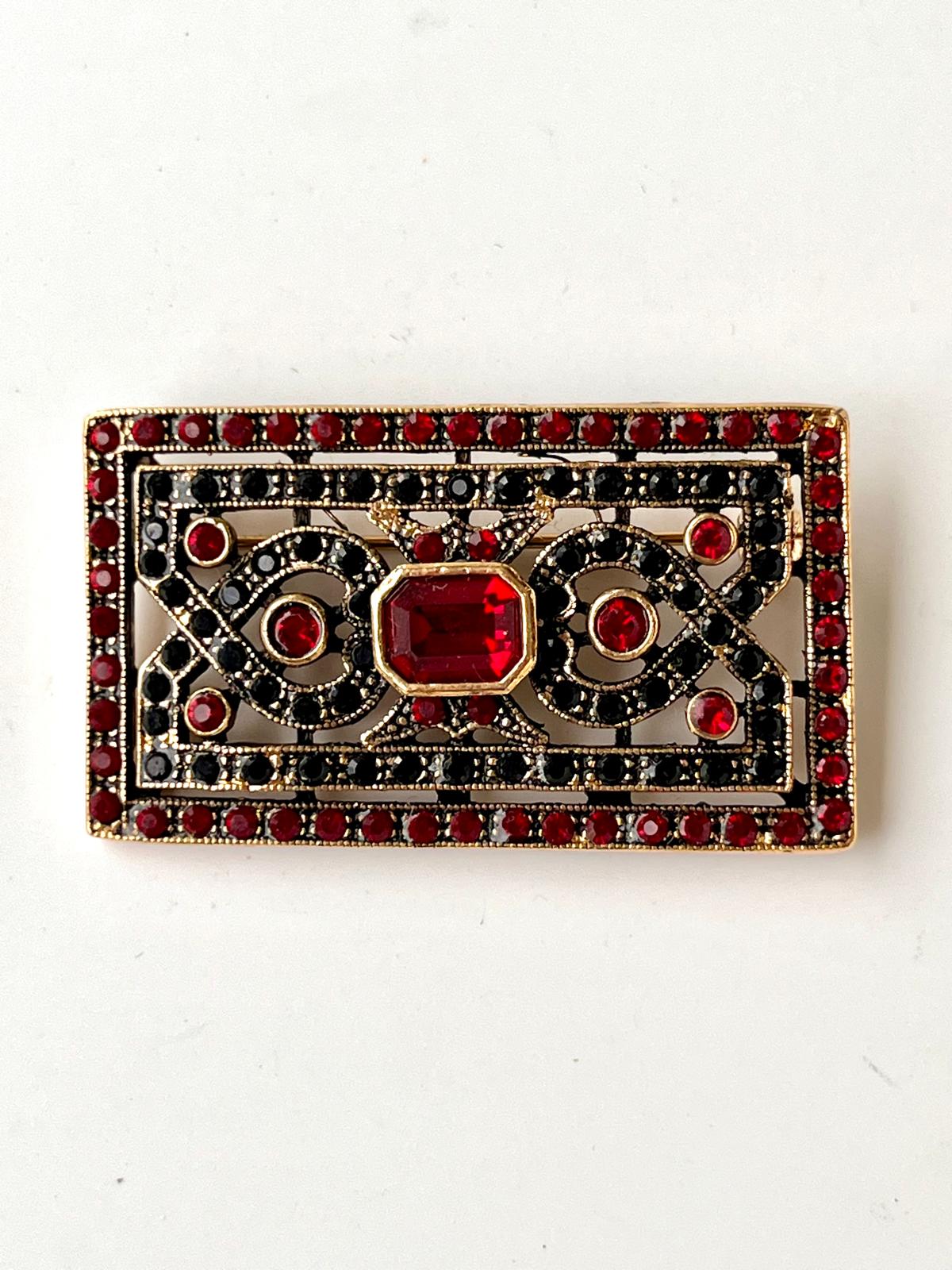 8473 Vintage Mittelalterlichen Stil Swarovski Kristallen Brosche 45mm