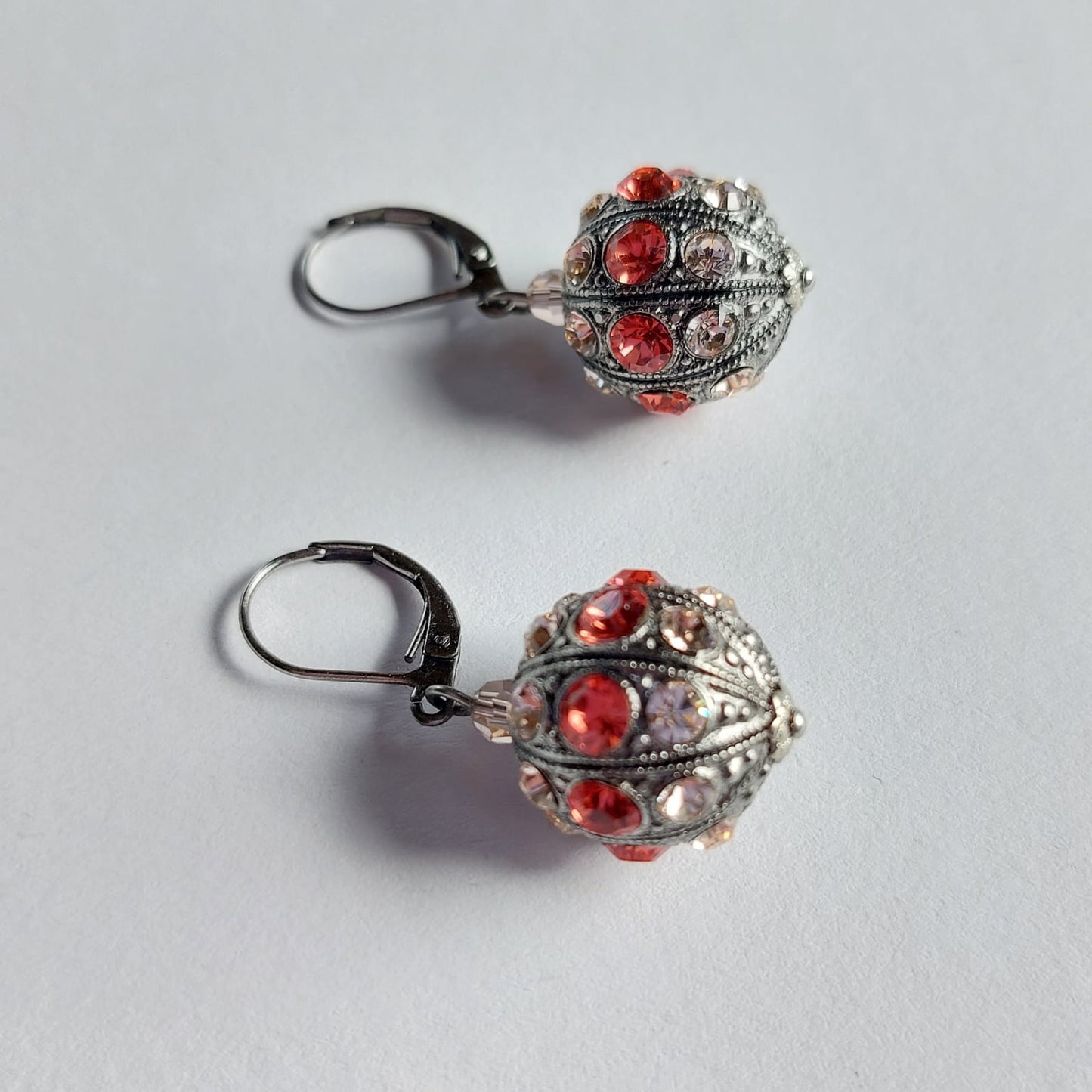 3539 Vintage-Ohrringe mit Swarovski Kristallen 38mm