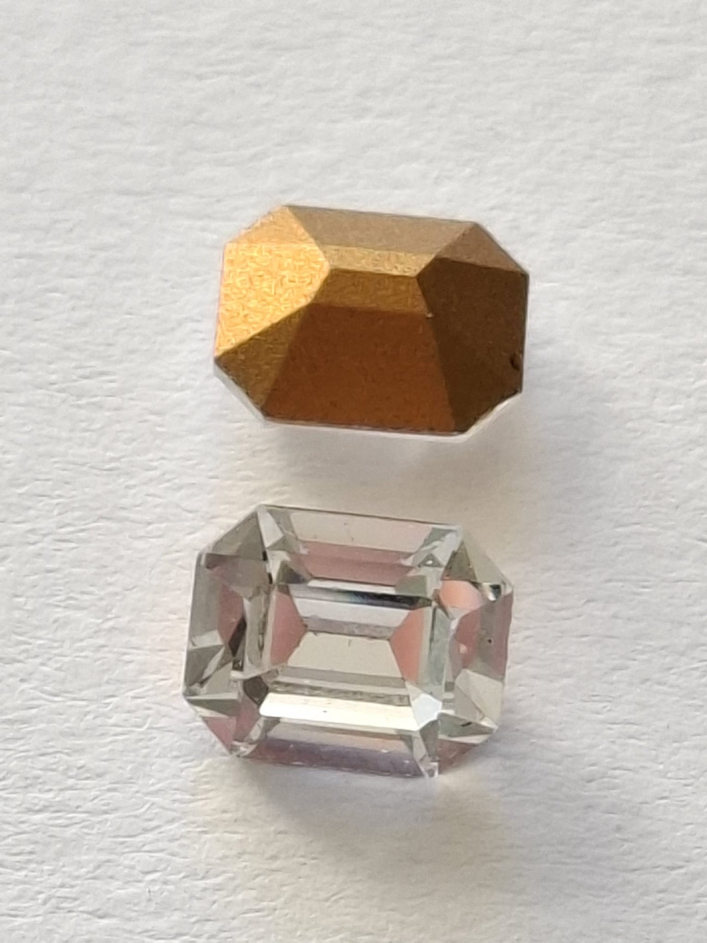 Swarovski® Fancy Vintage Octagon Crystal Gold Foiled 10x8mm
