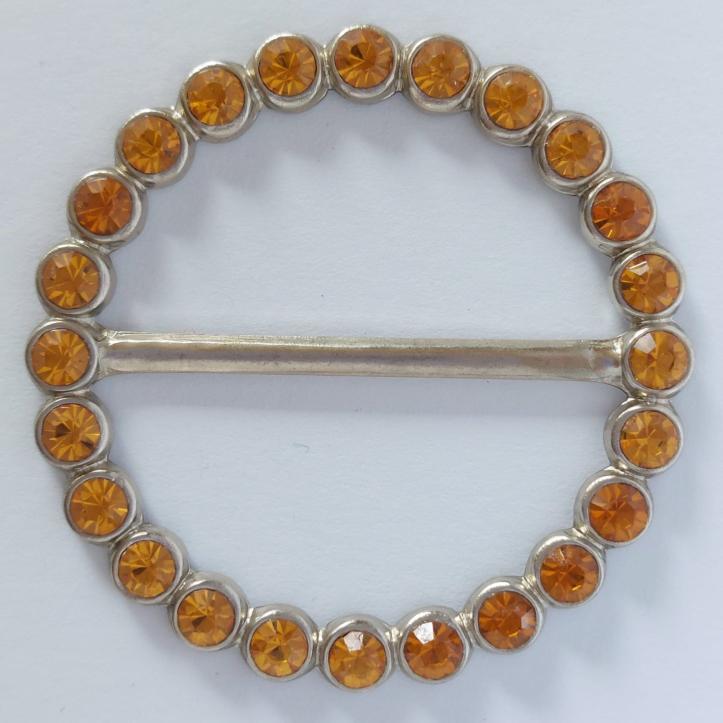 2037 Silberne Gürtelschnalle mit Swarovski Kristallen 55mm