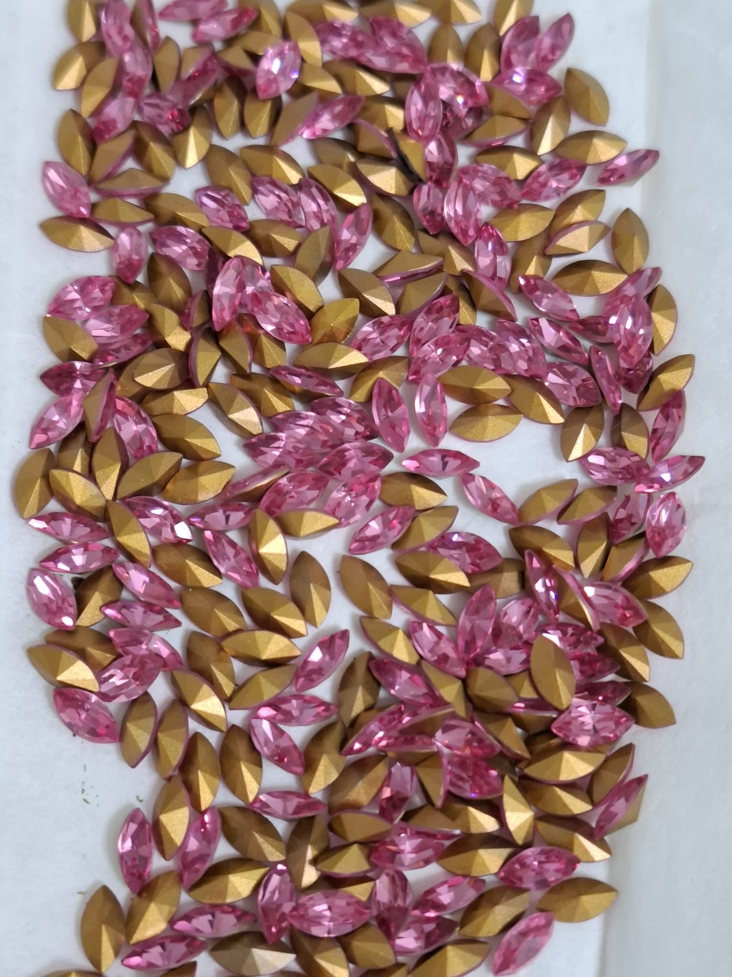 Swarovski® Fancy Vintage Navette Rose Gold Foiled 8x4mm