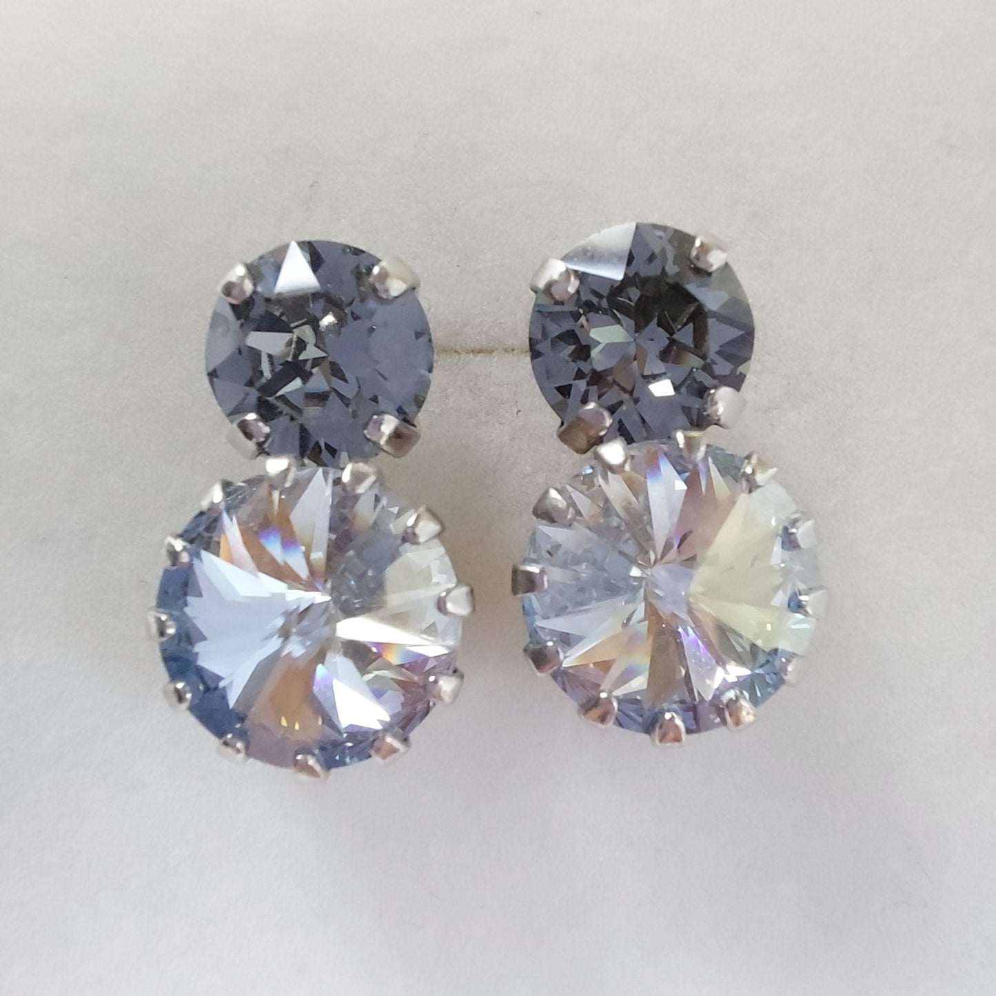 3455 Vintage-Ohrringe mit Swarovski Kristallen 18mm