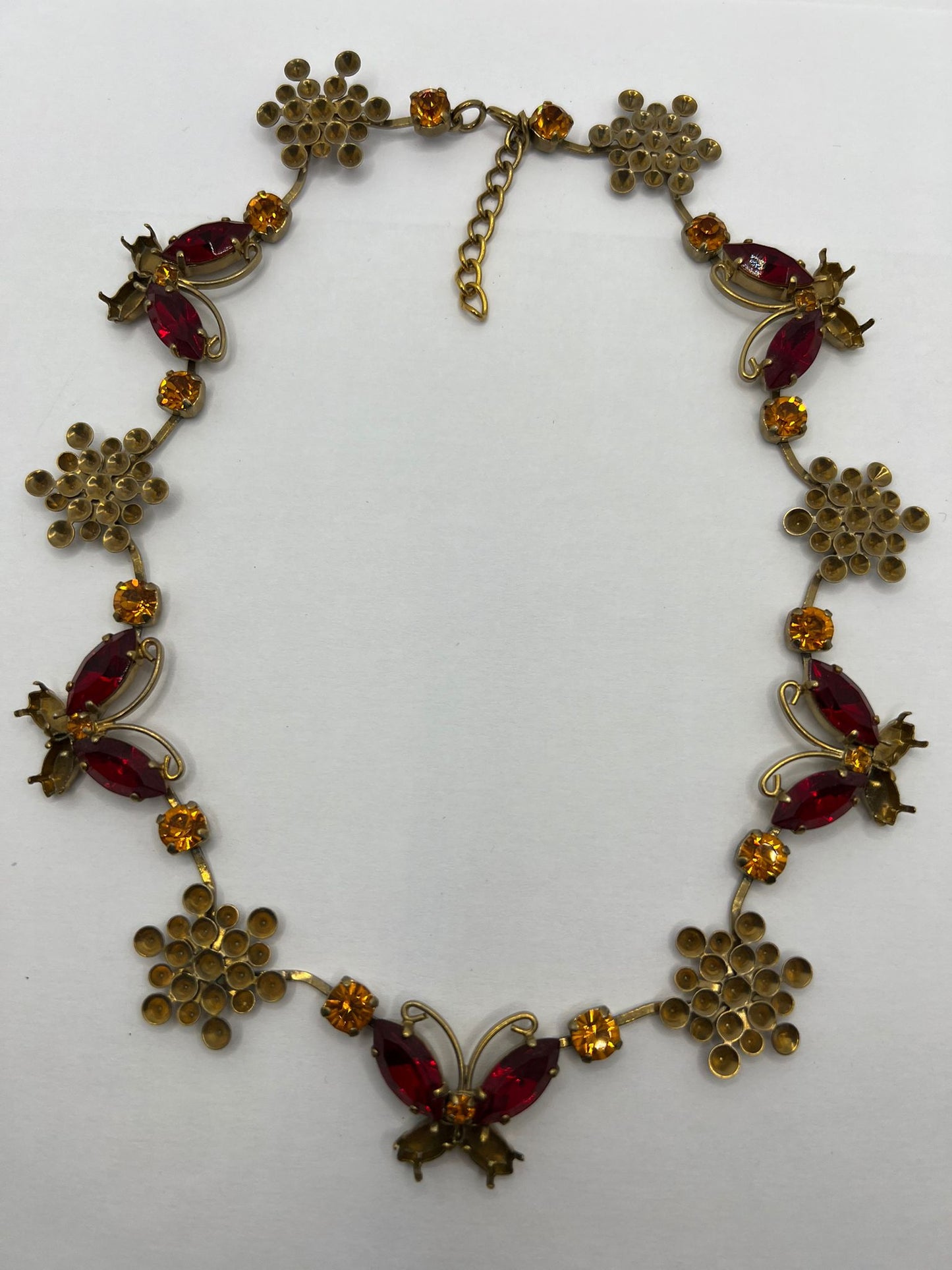 6411 Vintage halb gefüllt Collier zur Komplettierung mit Swarovski Kristallen füllen 37cm