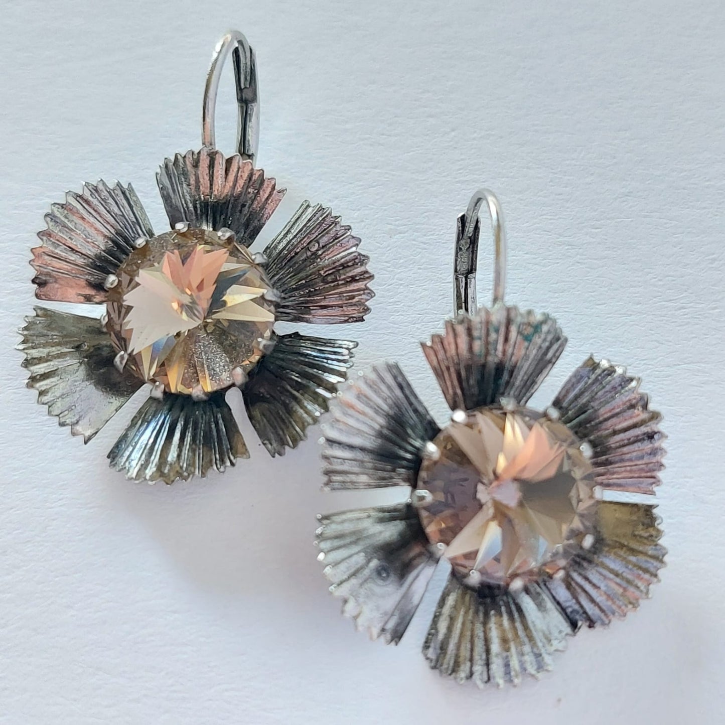 3535 Vintage-Ohrringe mit Swarovski Kristallen 30mm