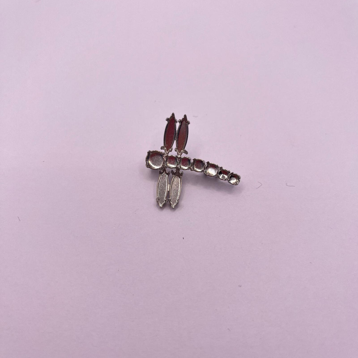 8927 Vintage leerer Rhodium Brosche zum Befüllen mit Swarovski Kristallen 32mm
