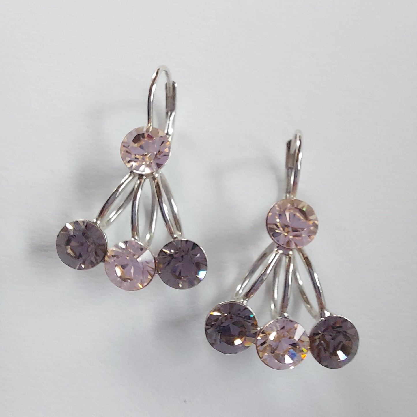 3586 Vintage Ohrringe mit Swarovski Kristallen 25mm
