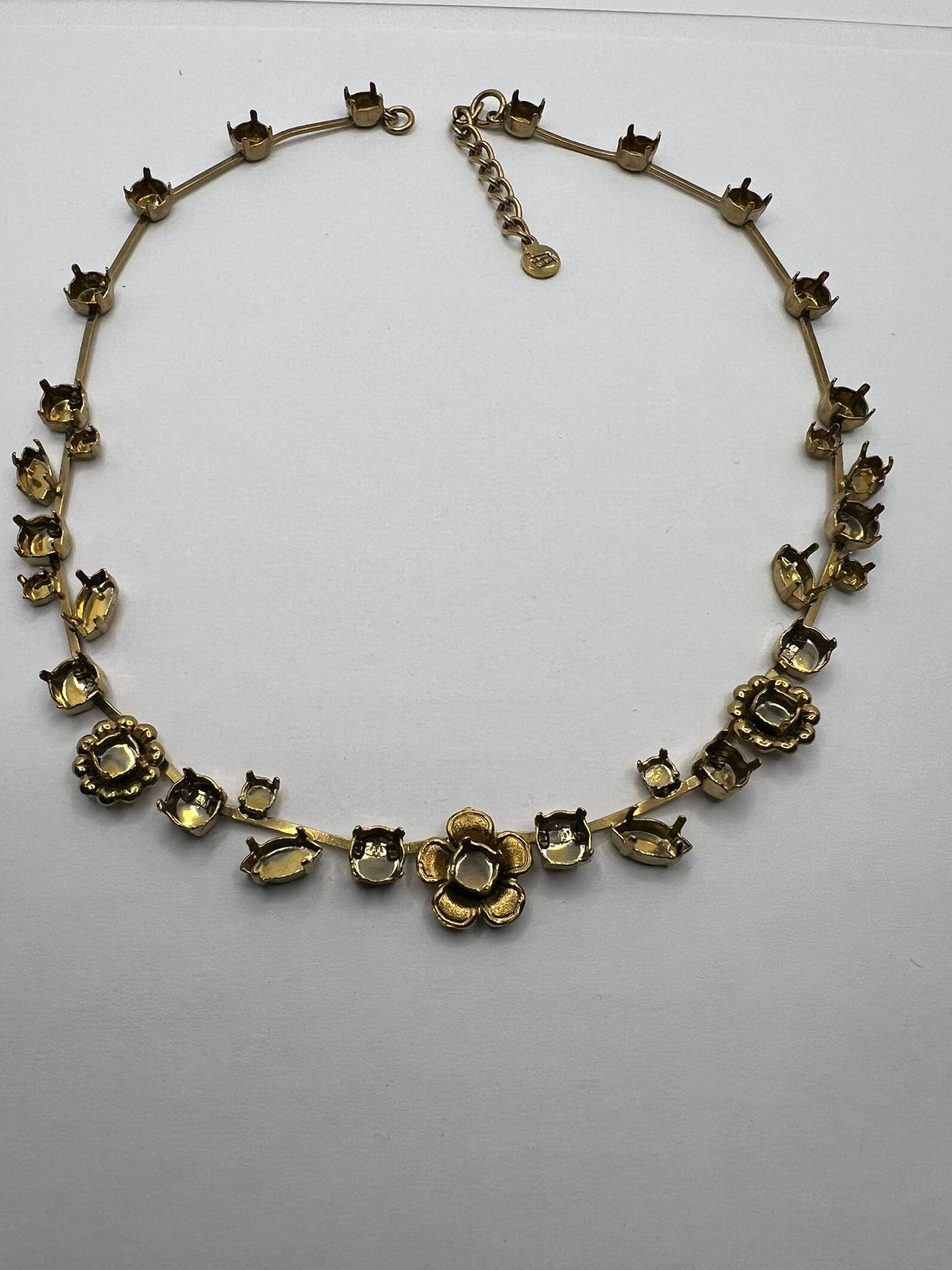 6384 Vintage Leerer DIY Collier zum Befüllen mit Swarovski Kristallen 37cm