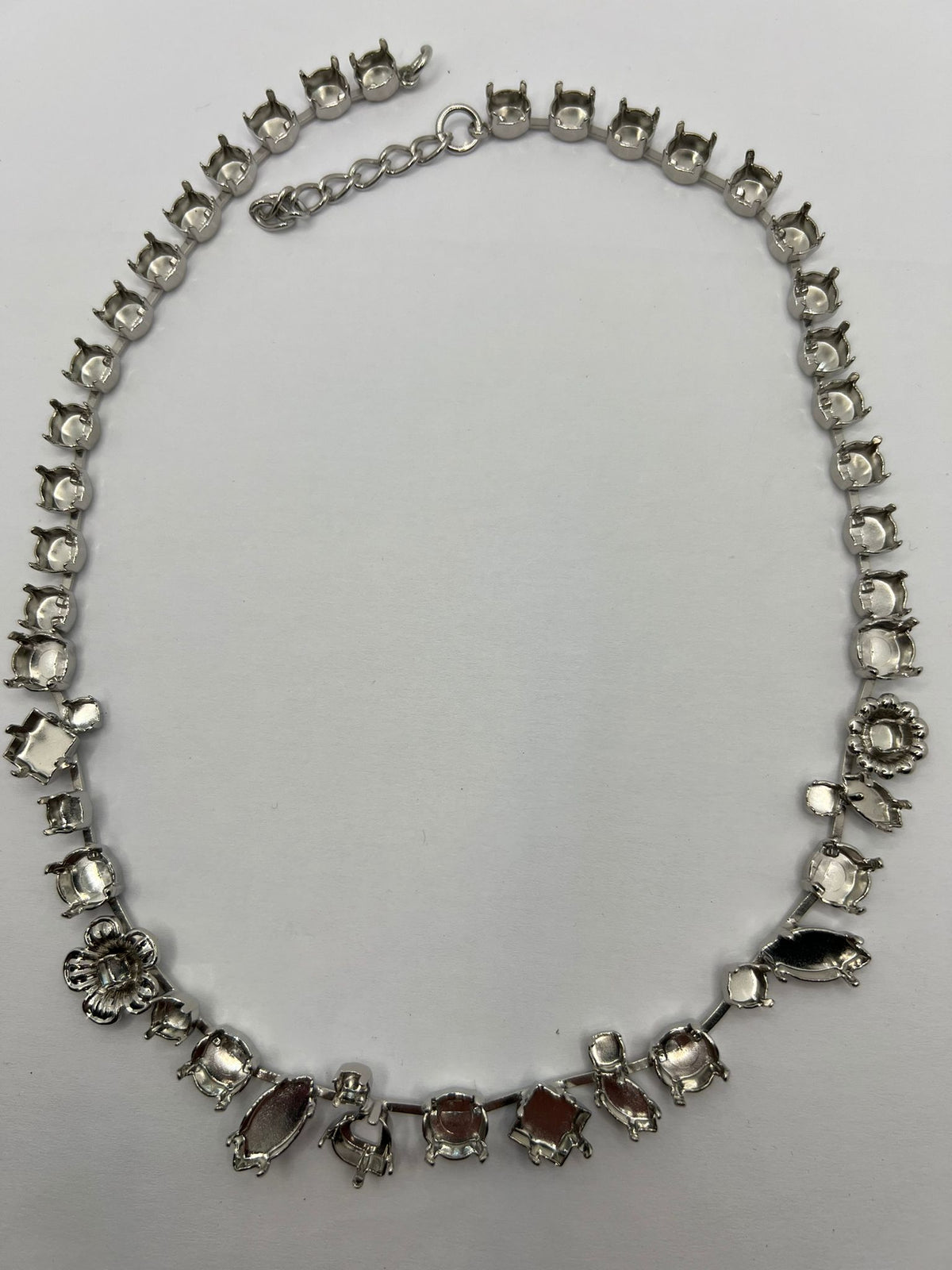 6435 Vintage leerer Halskette zum Befüllen mit Swarovski Kristallen 38cm