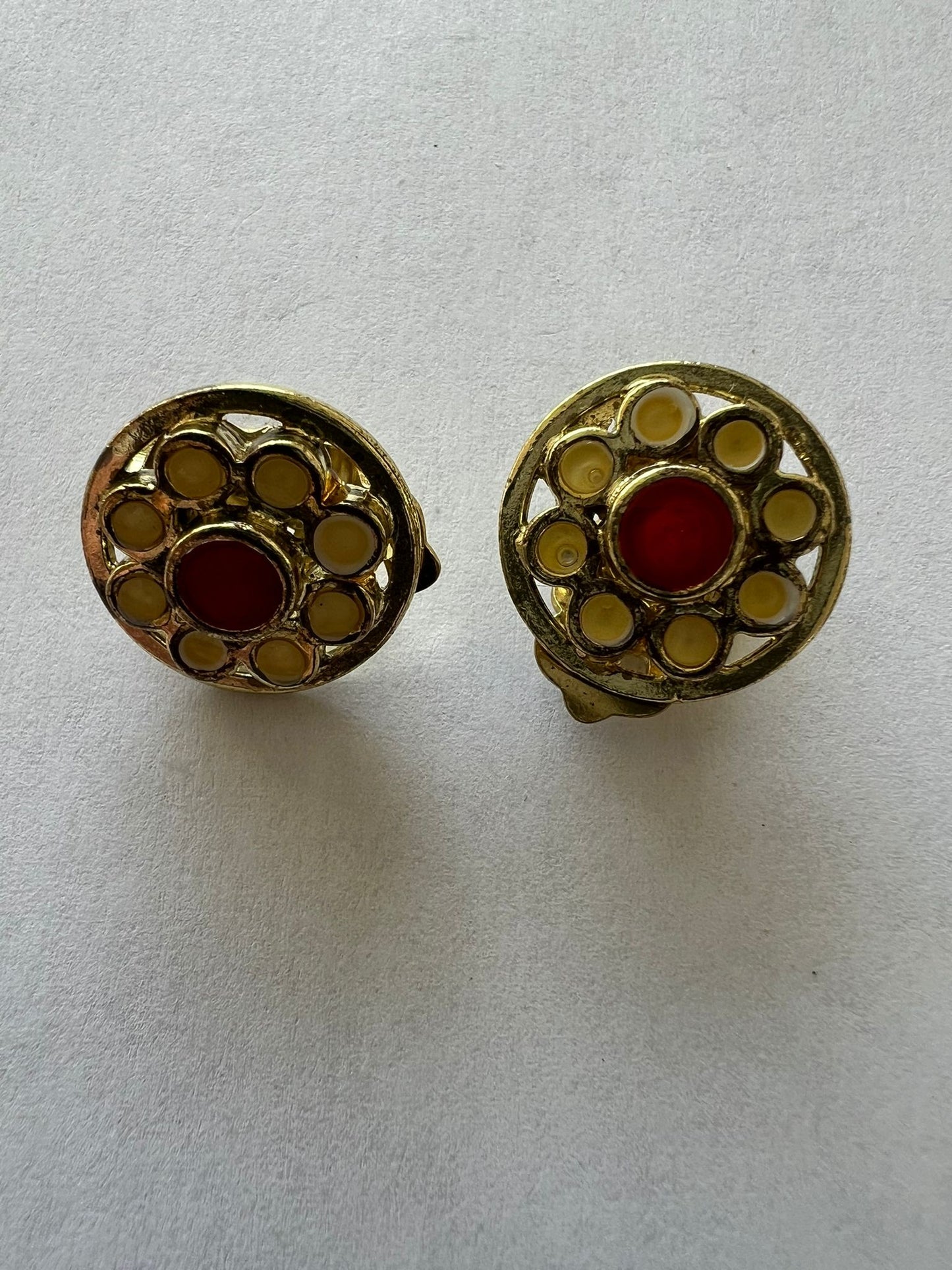 3022 Vintage Emaille Ohrclip 18mm
