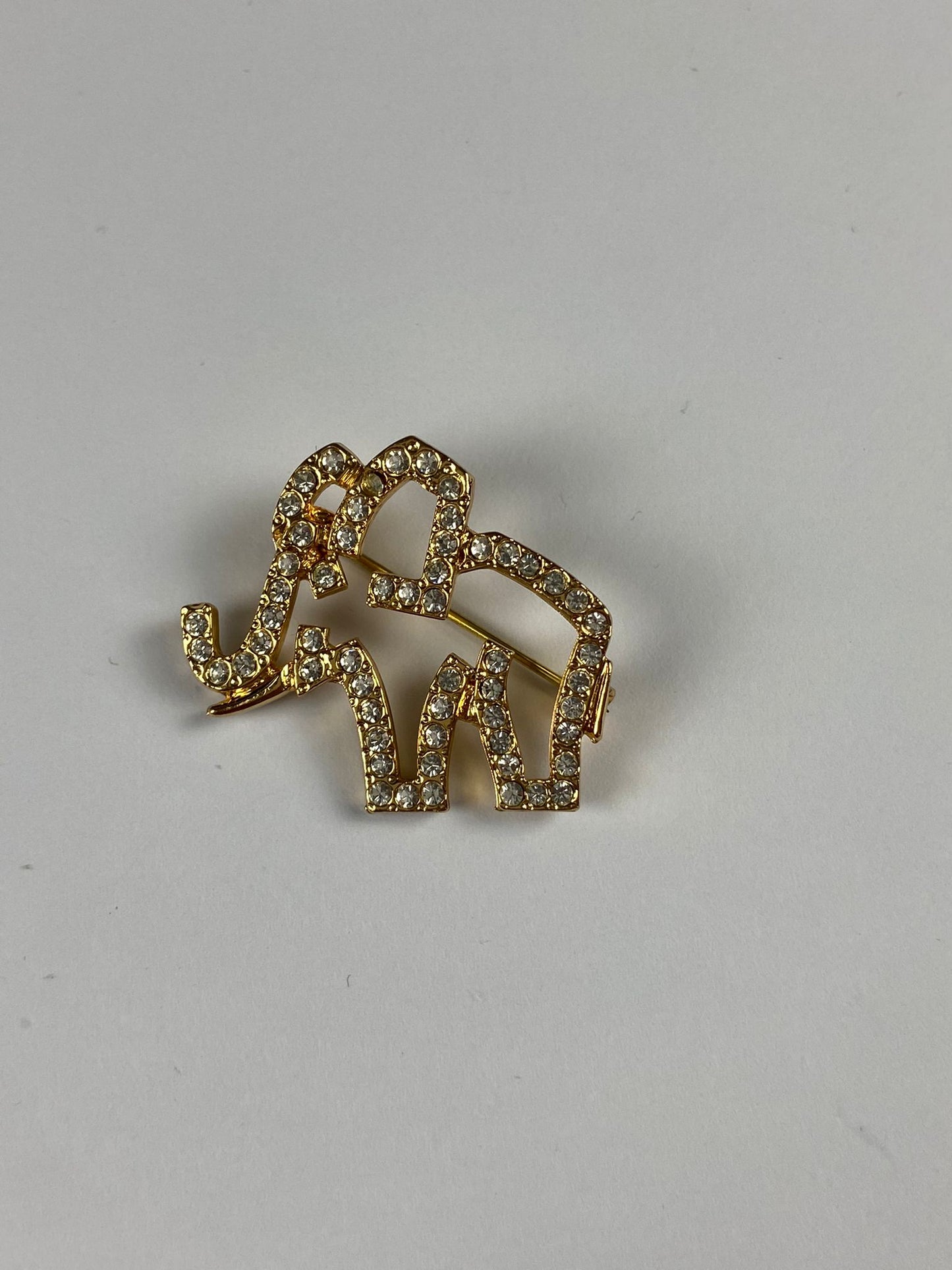 8178 Vintage Elefant brosche mit Swarovski Kristallen 35x27,5mm