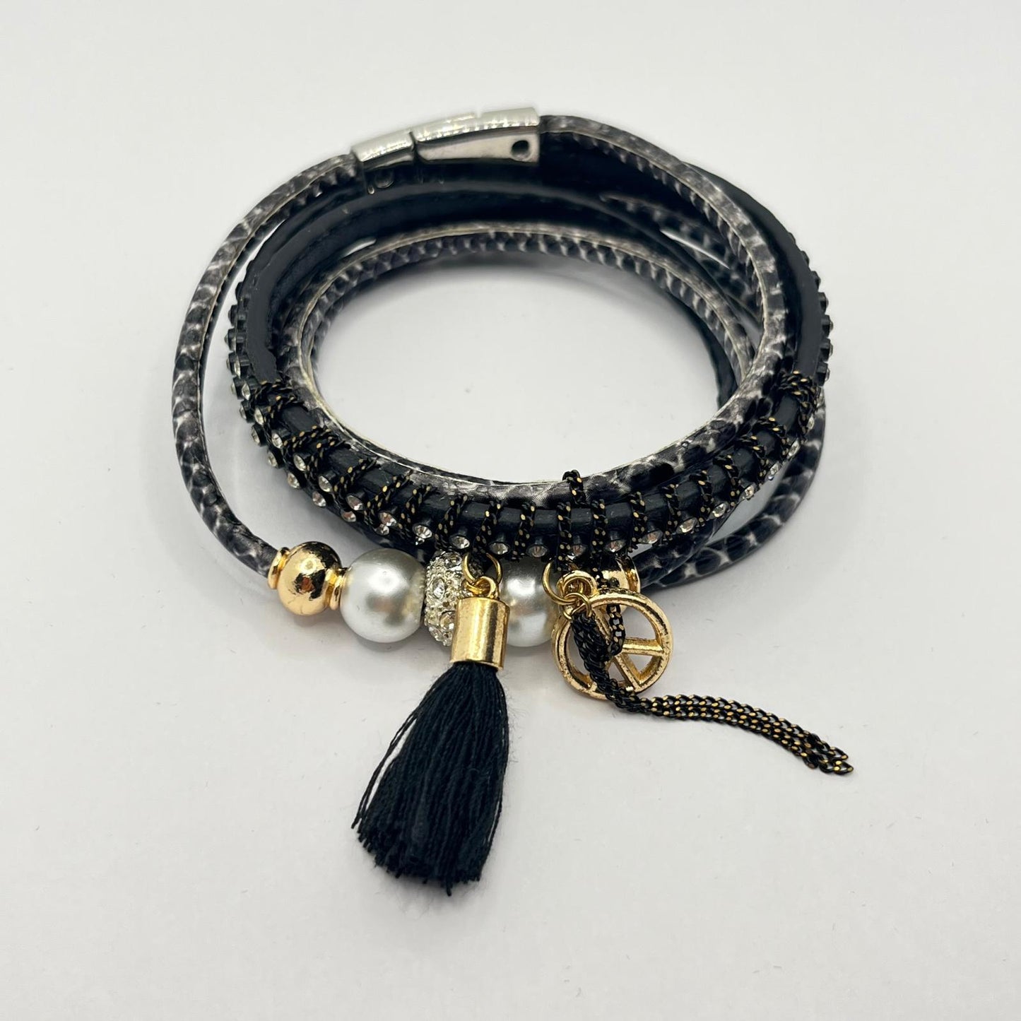 7051 Vintage Swarovski Kristallen Mehrlagiges Armband 38cm