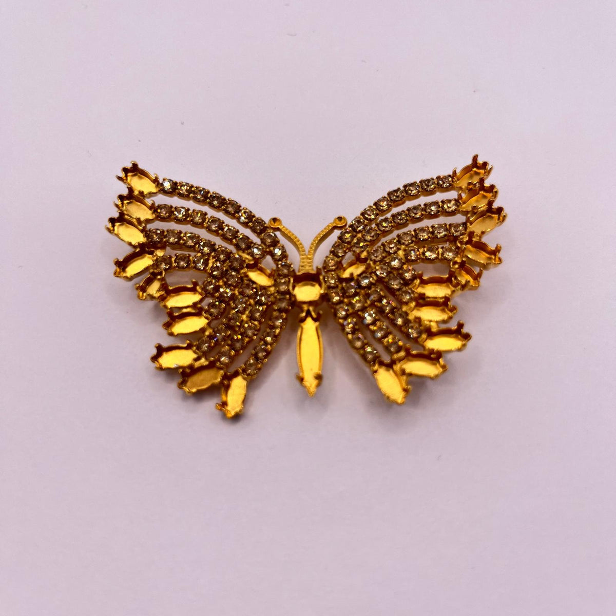 8925 Vintage Brosche mit unvollständigen Steinen zur Komplettierung mit Swarovski Kristallen füllen 58mm